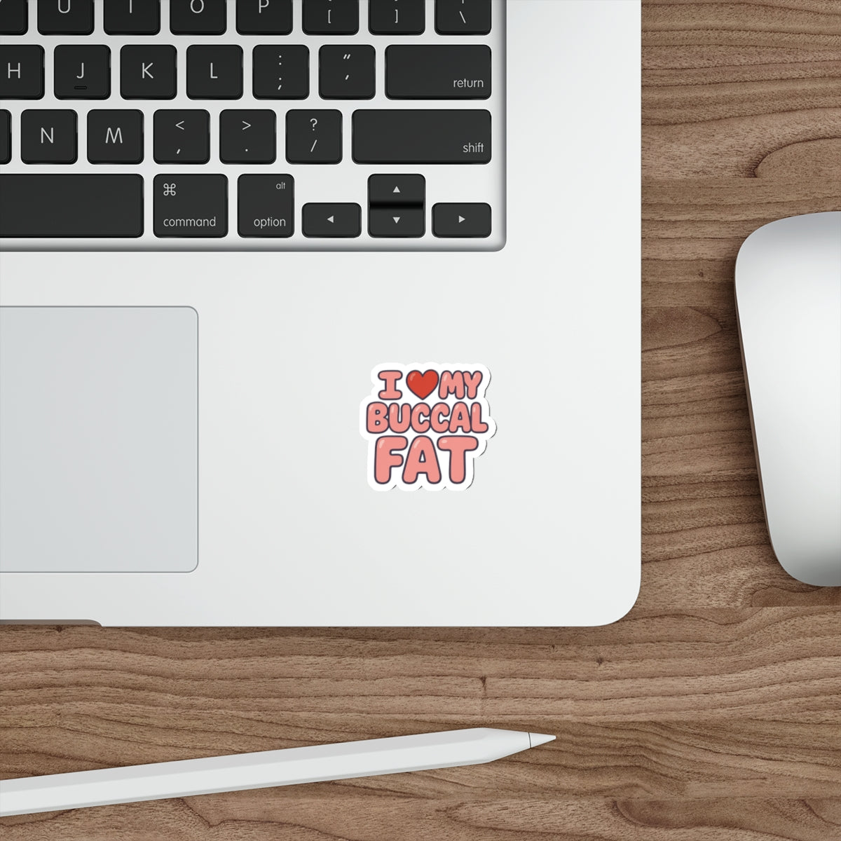 I <3 My Buccal Fat Bumper Sticker- Glossy Body Positivity Vinyl Decal for Cars, Laptops & Chaos Enthusiasts