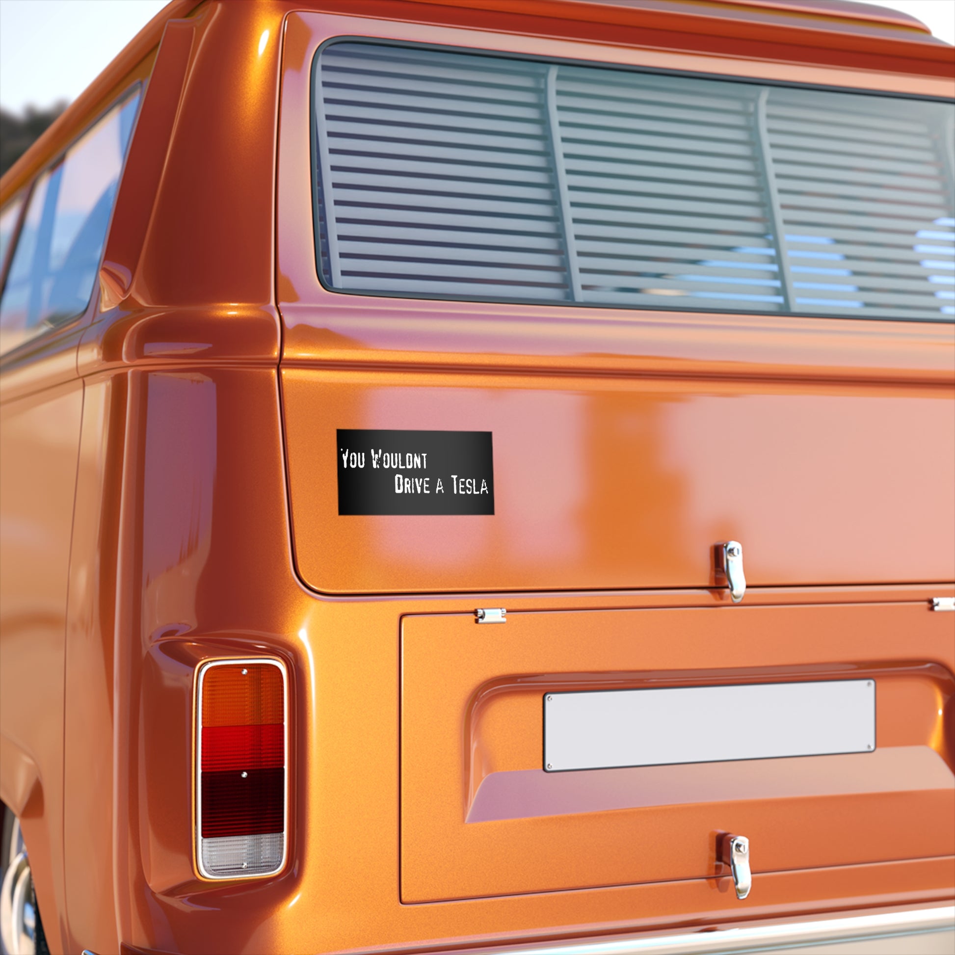You Wouldn't Drive a Tesla Bumper Sticker - Funny Parody of You Wouldn't Steal a Car - Meme Decal for Cars, Laptops, Anti-Elon Humor