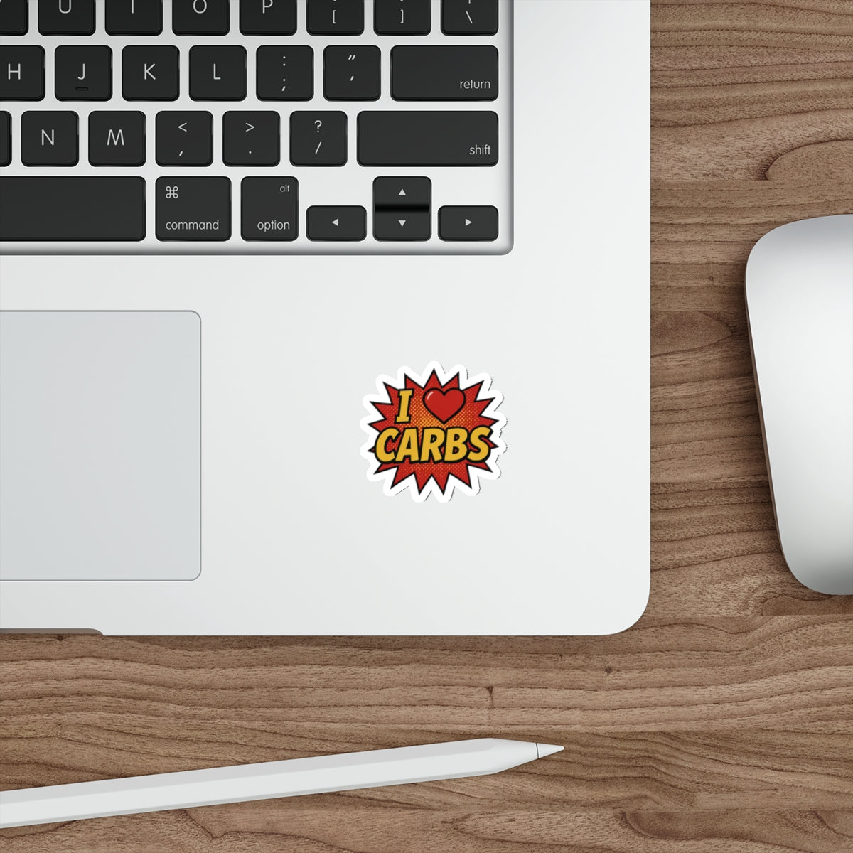 I <3 CARBS Bumper Sticker - Retro Comic Style Food Lover Decal for Car, Laptop, or Chaos Spreading