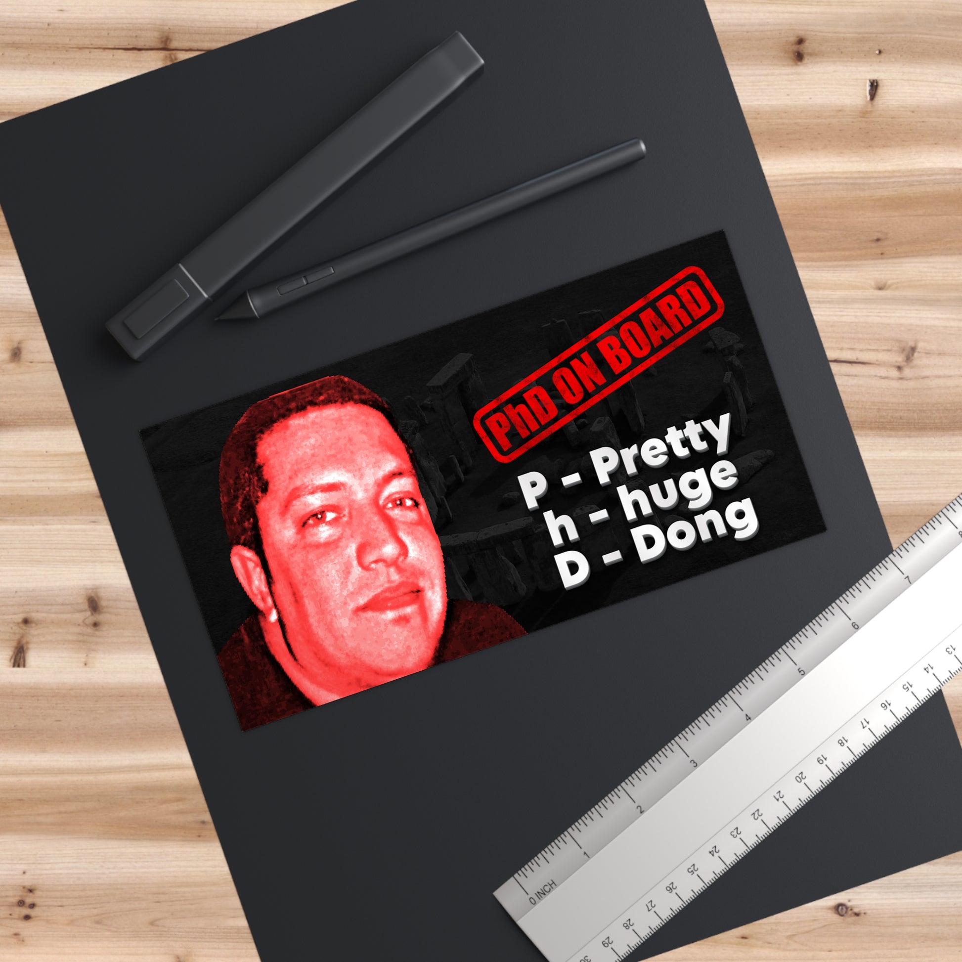 PHD Sticker- Pretty Huge Dong - Unique Car Decor, Humorous Vehicle Decals, PhD ON BOARD Stickers