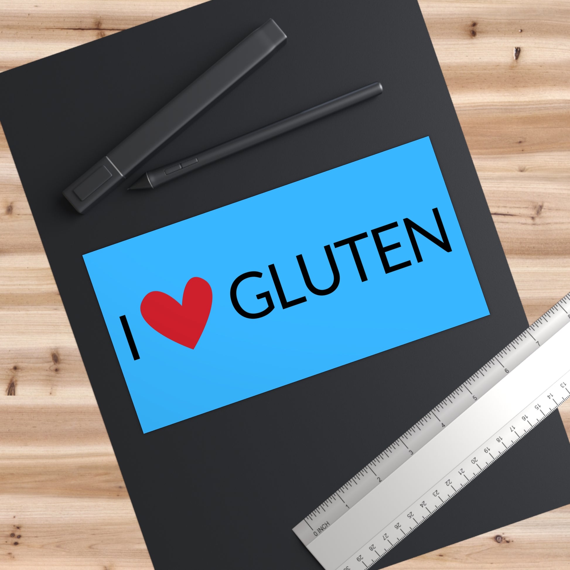 I <3 Gluten - Funny Bumper Sticker | Foodie and Bread Lover Car Decal | Quirky and Relatable Vinyl Sticker