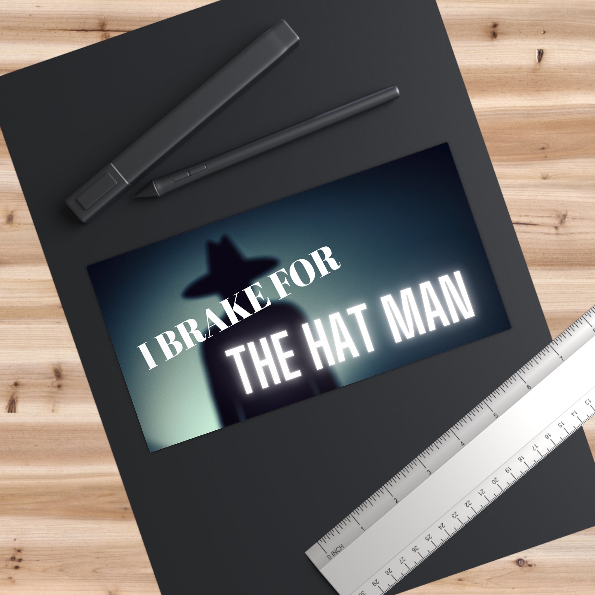 I Brake For The Hat Man - Funny Sleep Paralysis Demon Bumper Sticker