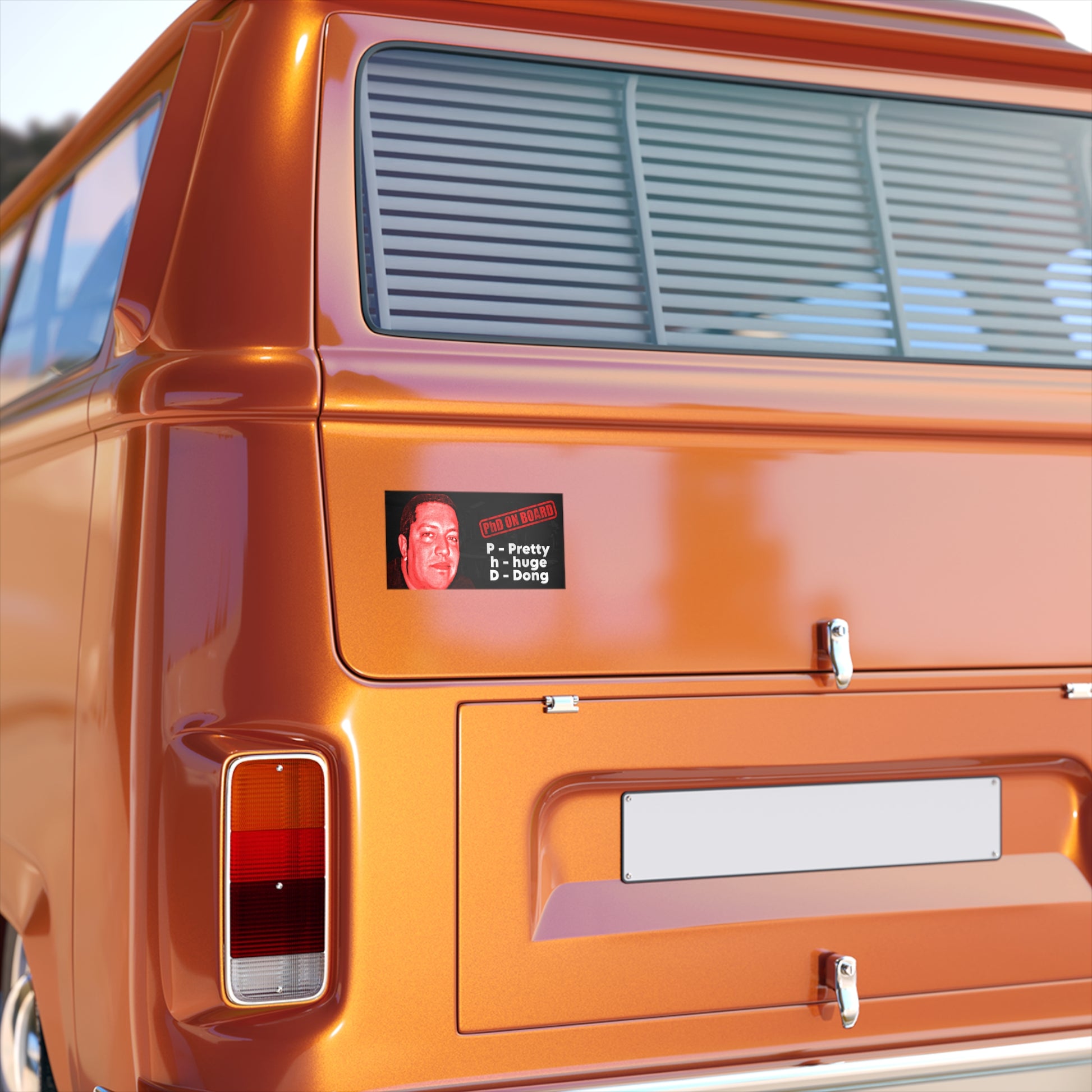 PHD Sticker- Pretty Huge Dong - Unique Car Decor, Humorous Vehicle Decals, PhD ON BOARD Stickers