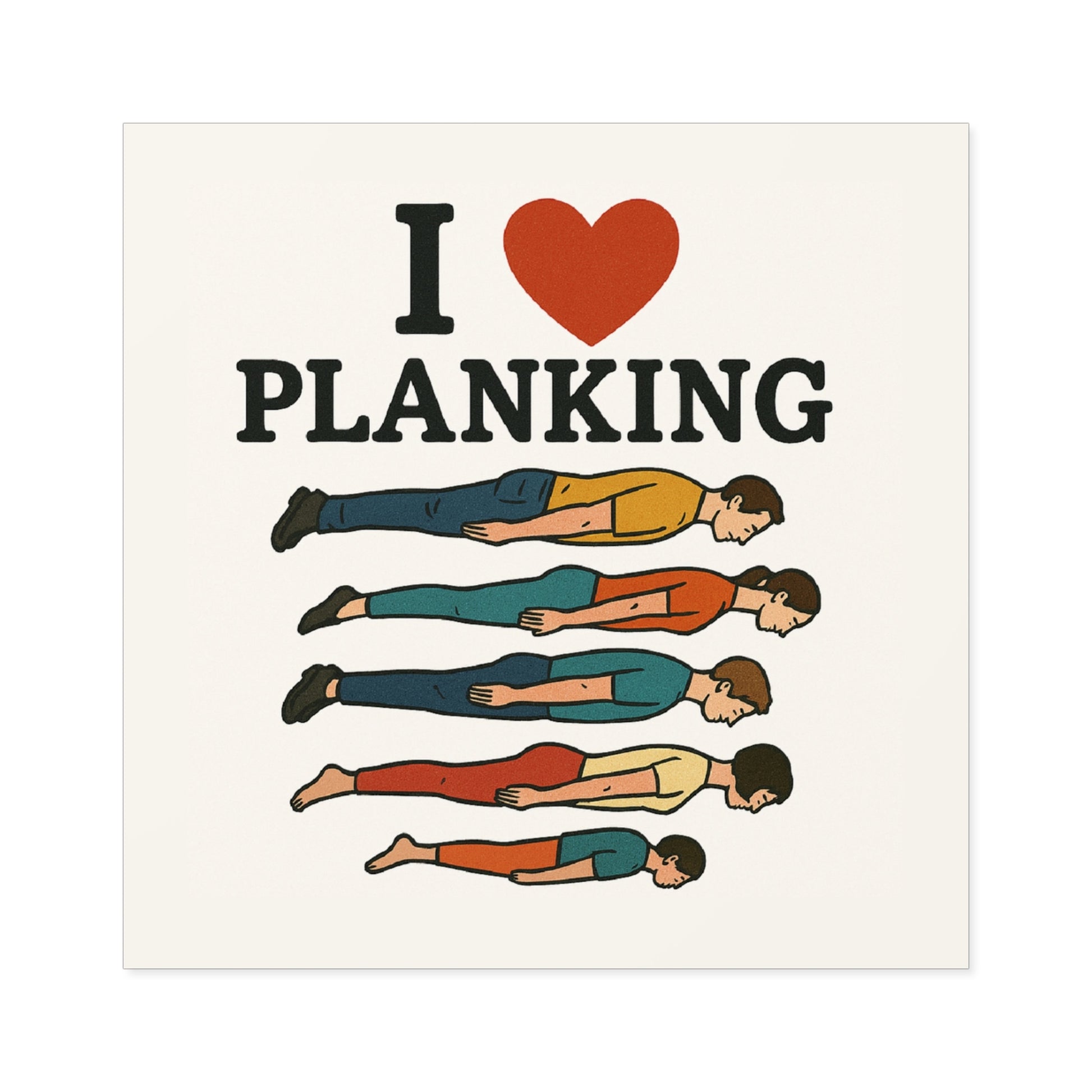 I Heart Planking Sticker - Funny Retro Meme Vinyl Decal - Ironic Absurd Humor, Internet Trend Revival, Shitpost Car Laptop Sticker