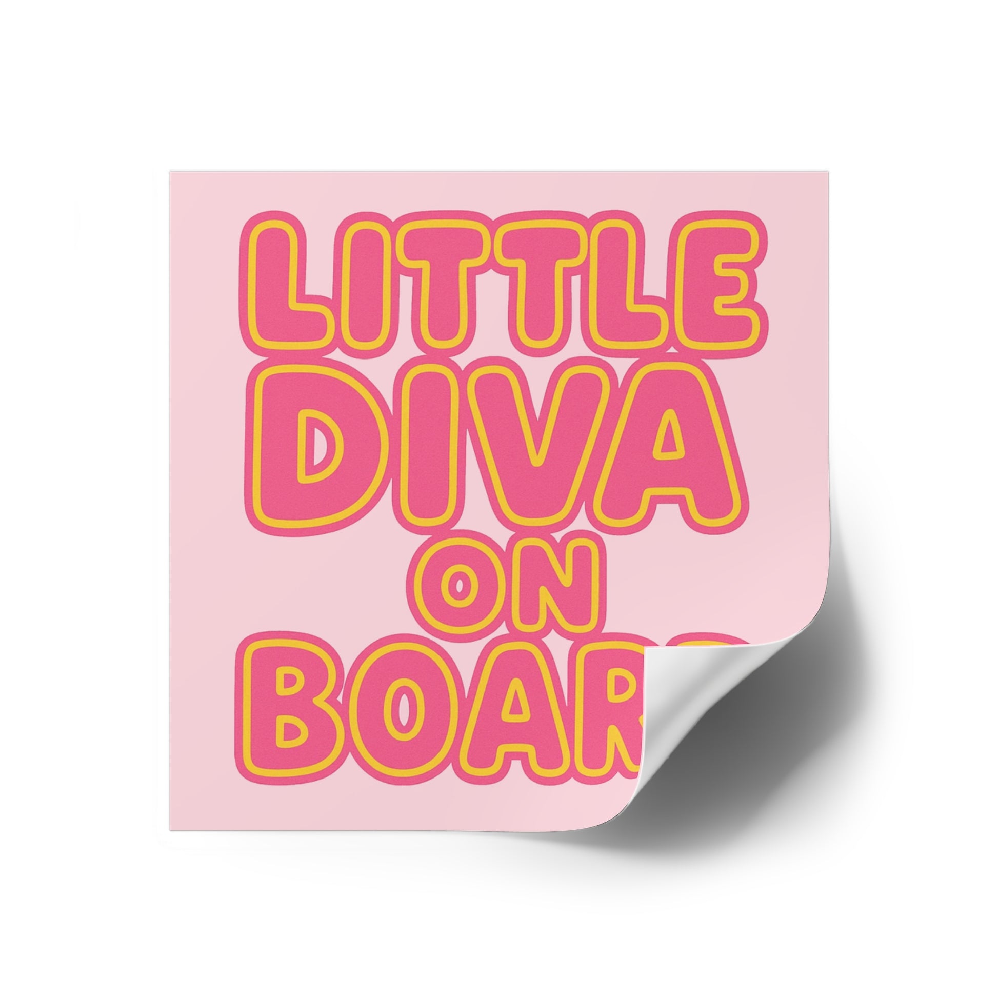 Little Diva On Board Sticker - Funny Baby Diva Bumper Decal, Sassy Baby on Board Parody, Satirical Glam Baby Car Sticker