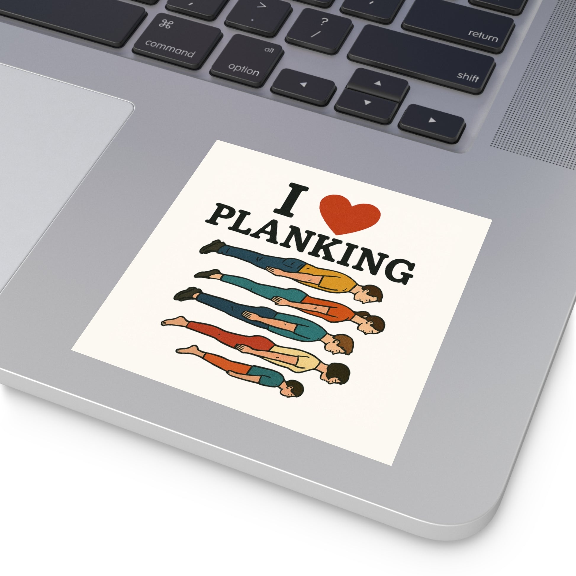 I Heart Planking Sticker - Funny Retro Meme Vinyl Decal - Ironic Absurd Humor, Internet Trend Revival, Shitpost Car Laptop Sticker