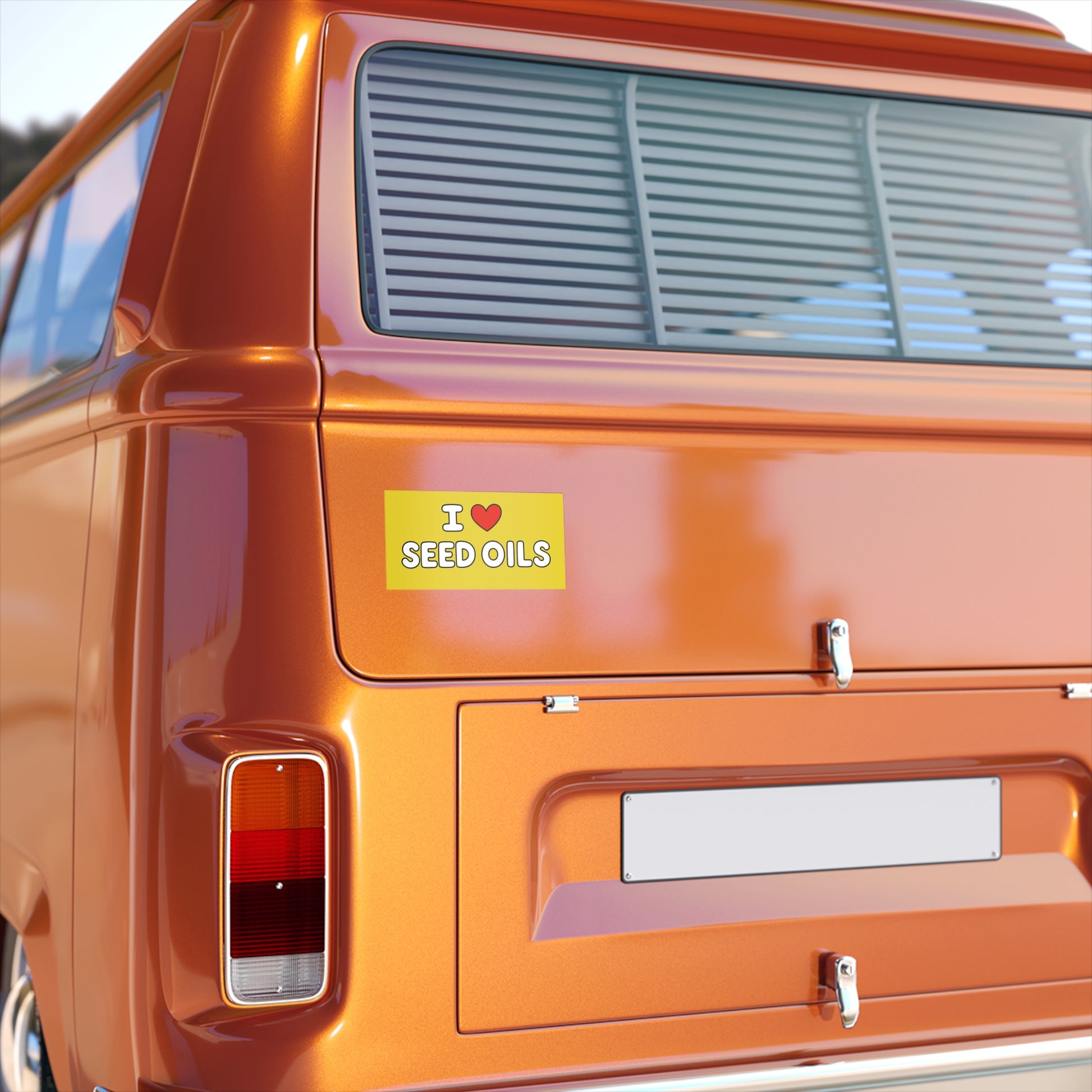 Fun Bumper Stickers for Vehicle Enthusiasts, Express Yourself, Car Decor, Gift for Food Lovers, I <3 Seed Oils