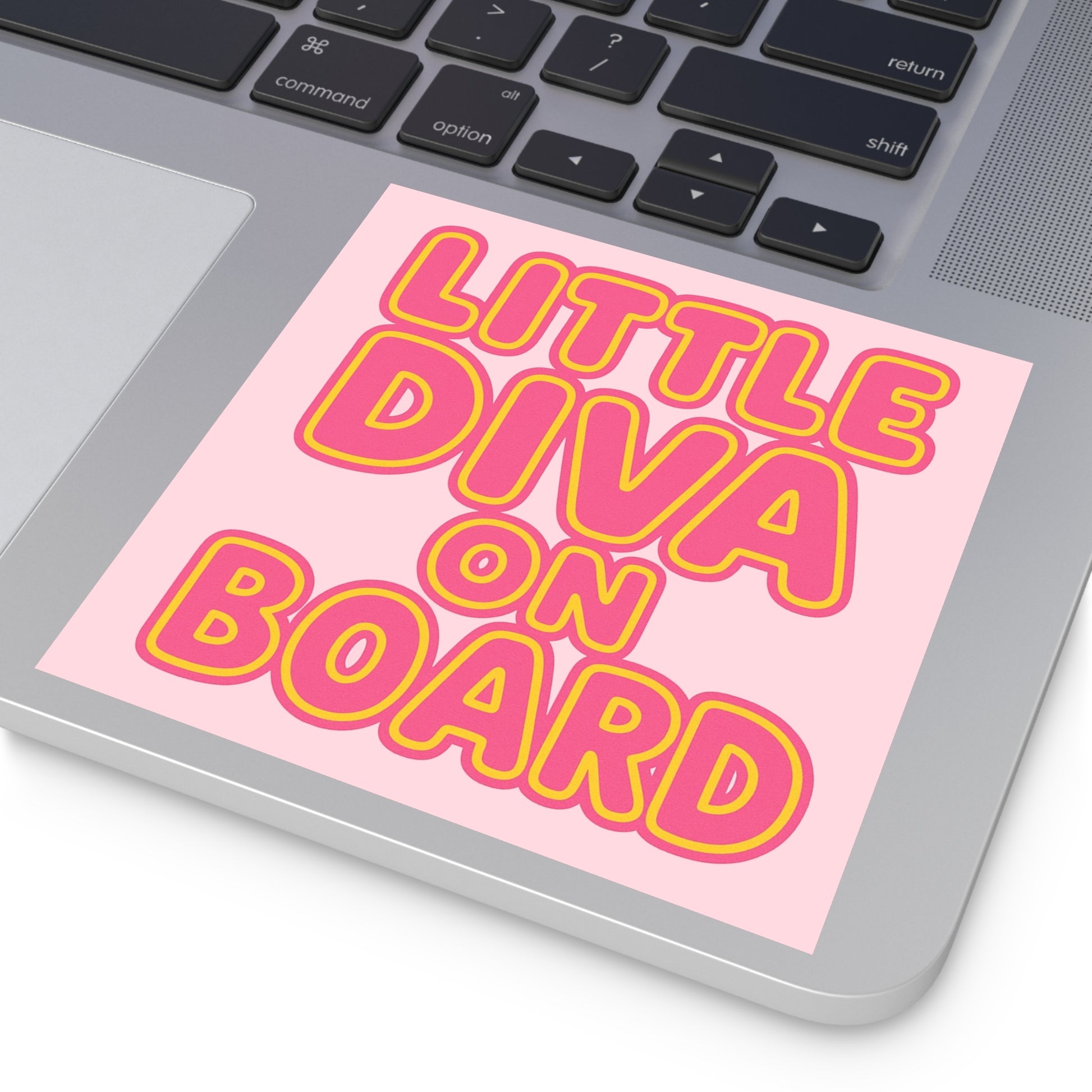 Little Diva On Board Sticker - Funny Baby Diva Bumper Decal, Sassy Baby on Board Parody, Satirical Glam Baby Car Sticker
