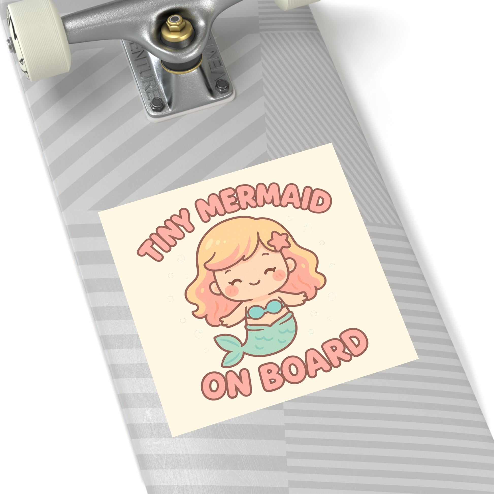 Tiny Mermaid On Board Sticker - Cute & Funny Baby Mermaid Bumper Decal, Magical Satirical Car Sticker, Fantasy Baby on Board Parody