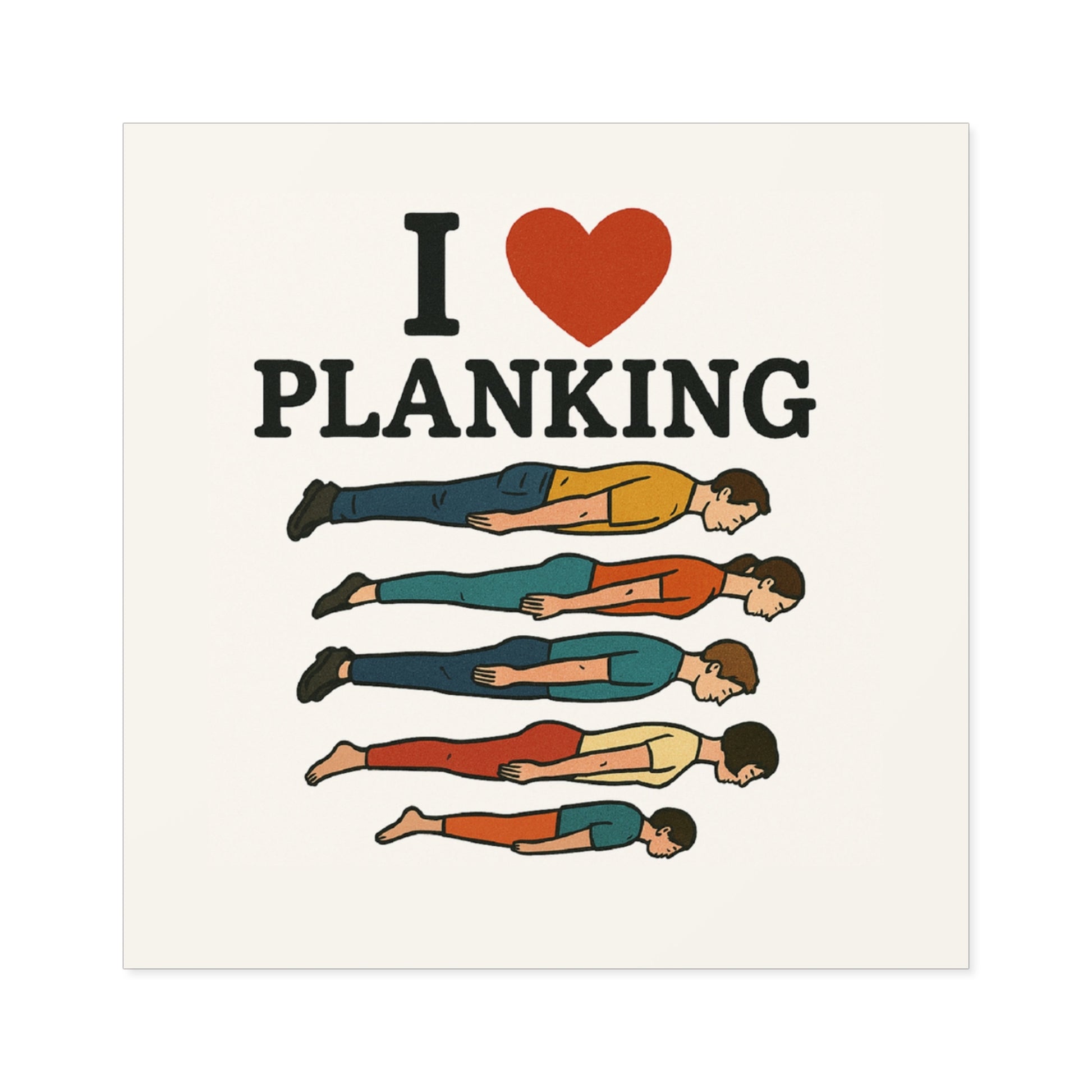 I Heart Planking Sticker - Funny Retro Meme Vinyl Decal - Ironic Absurd Humor, Internet Trend Revival, Shitpost Car Laptop Sticker