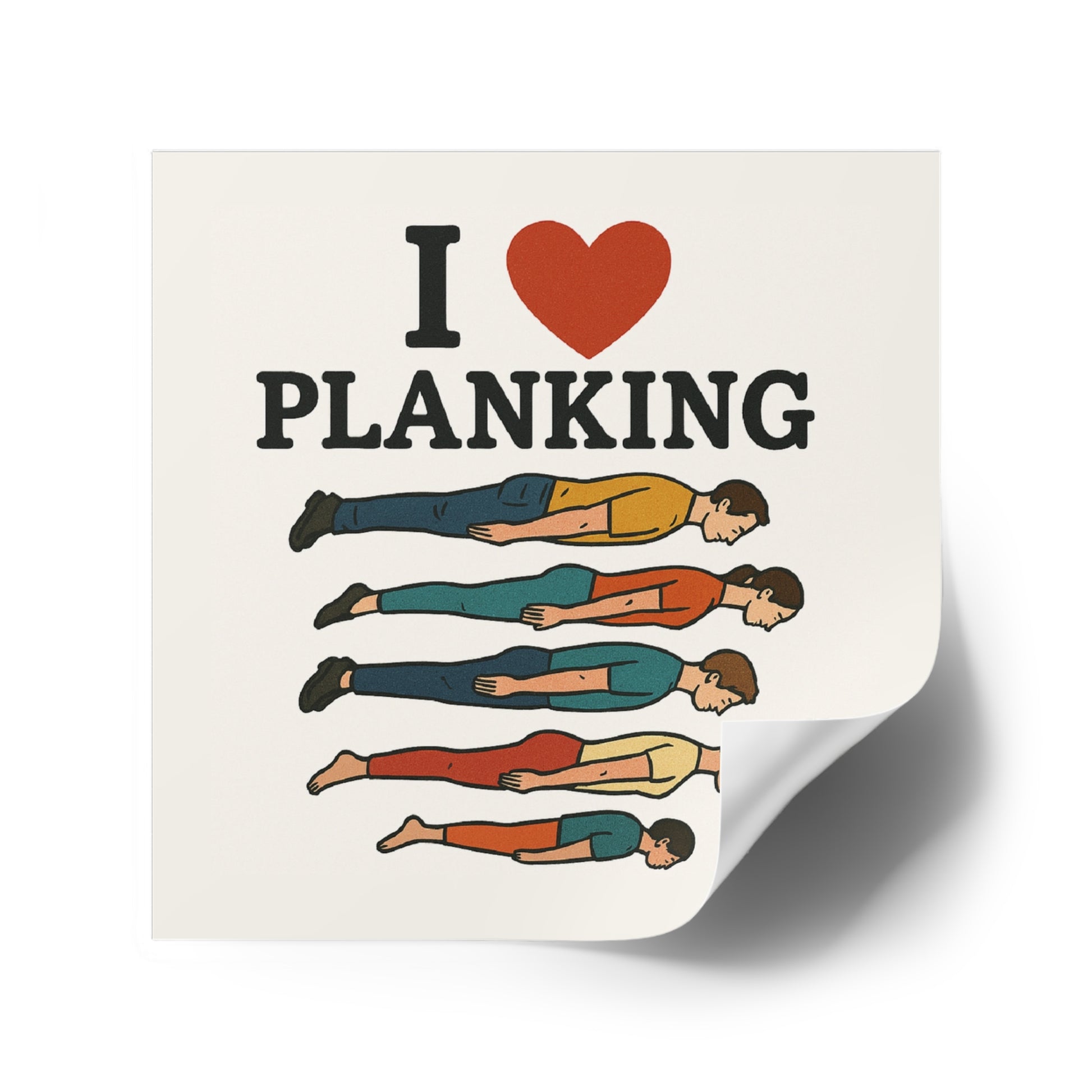 I Heart Planking Sticker - Funny Retro Meme Vinyl Decal - Ironic Absurd Humor, Internet Trend Revival, Shitpost Car Laptop Sticker