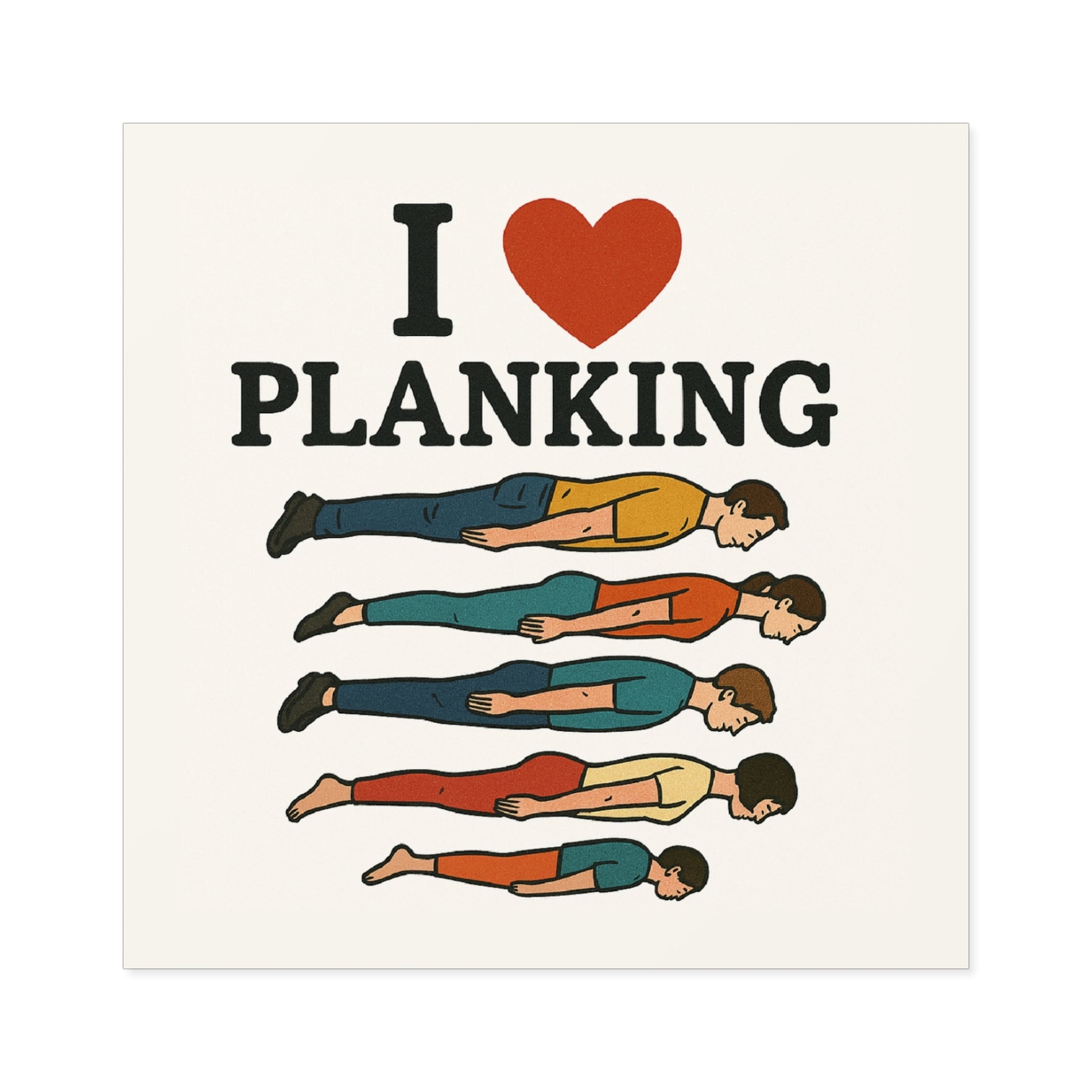 I Heart Planking Sticker - Funny Retro Meme Vinyl Decal - Ironic Absurd Humor, Internet Trend Revival, Shitpost Car Laptop Sticker