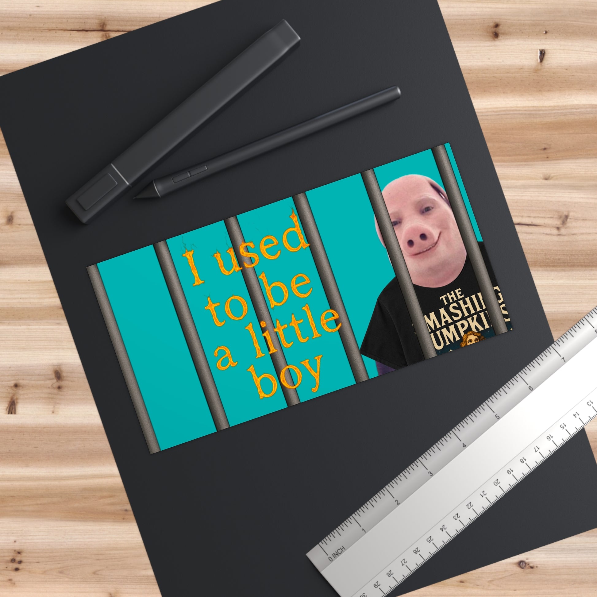 Funny John Pork Bumper Sticker - Smashing Pumpkins Lyric "I Used to Be a Little Boy" - Ironic Meme Car Decal - Jailcore Aesthetic