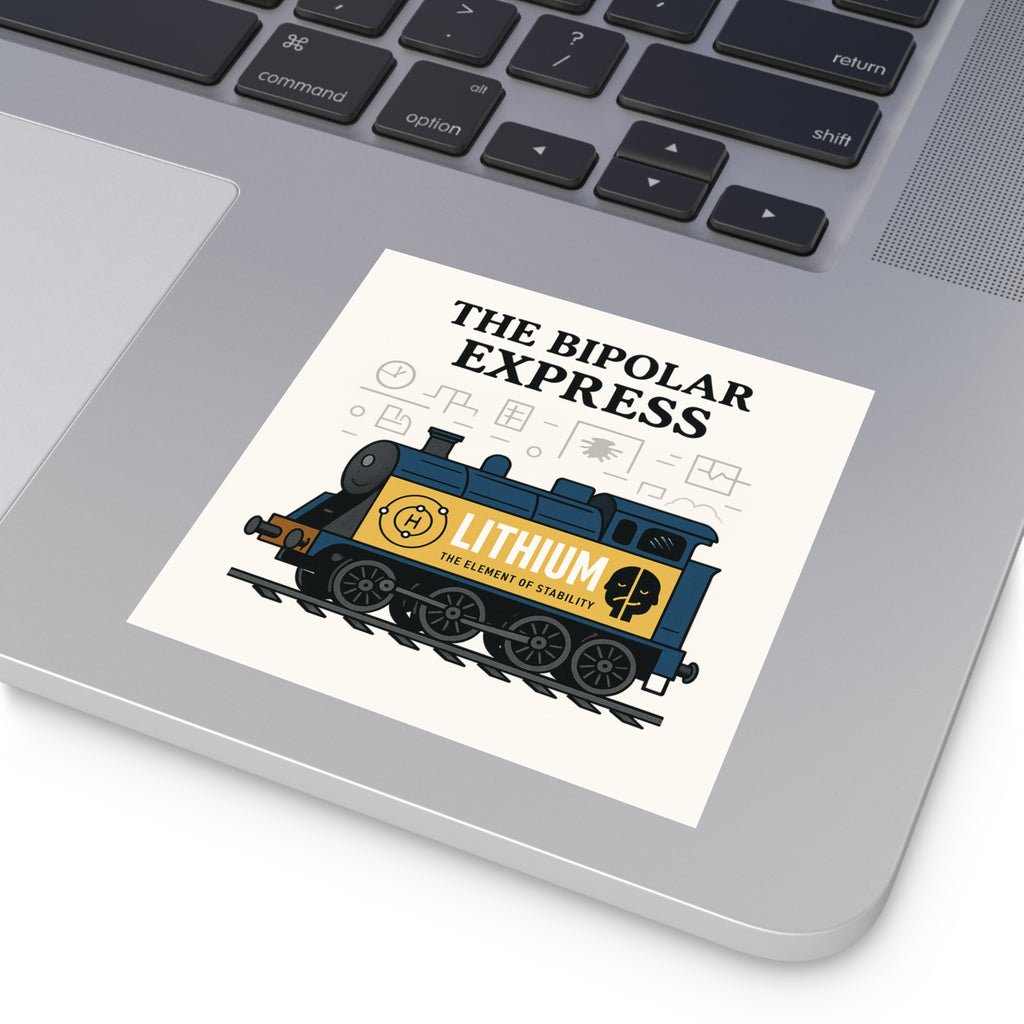 The Chaotic Express Bumper Sticker - Absurd Holiday Train Parody, Ironic Gift, Funny Mental Spiral Decal, Mood Swing Express