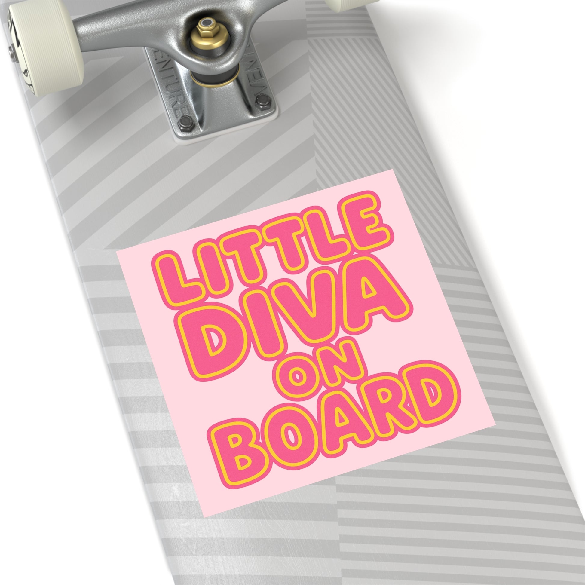 Little Diva On Board Sticker - Funny Baby Diva Bumper Decal, Sassy Baby on Board Parody, Satirical Glam Baby Car Sticker