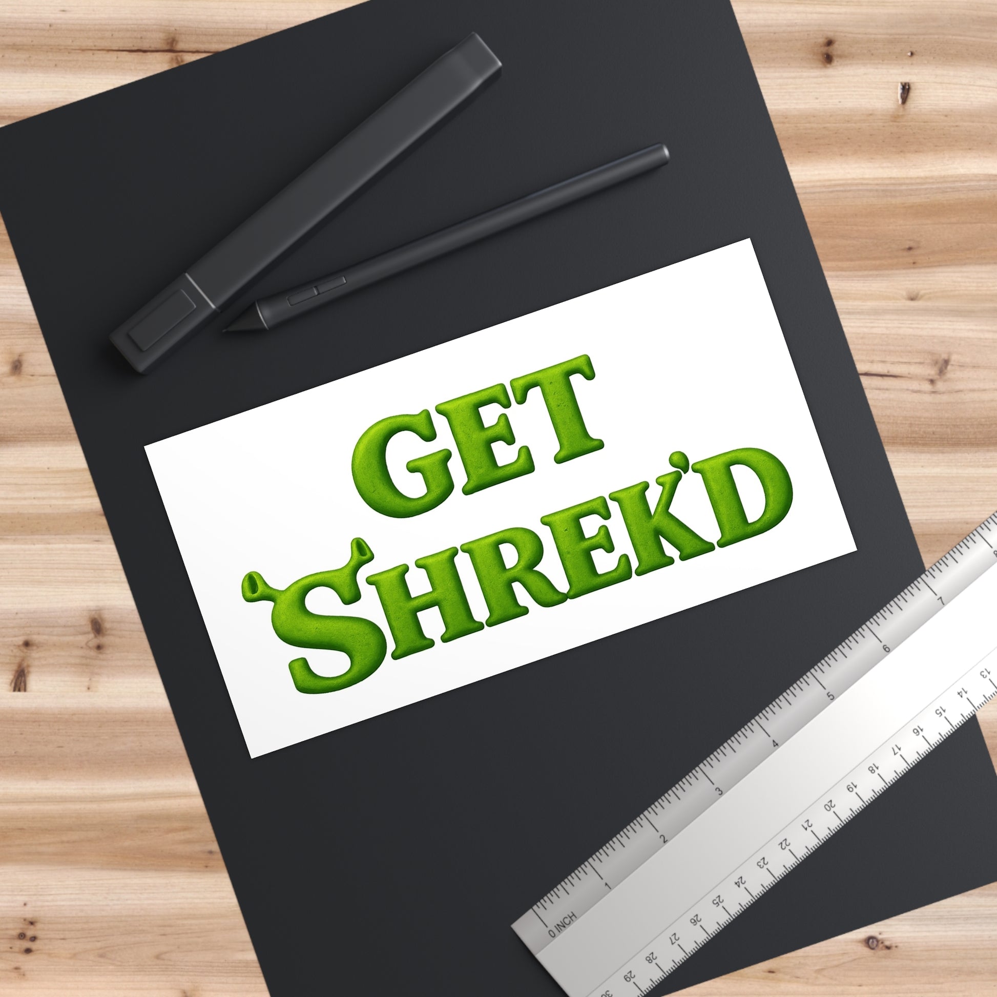 GET SHREK'D Bumper Sticker - Meme Text Decal - Funny Ironic Shrekcore Car Accessory - Internet Humor Gift