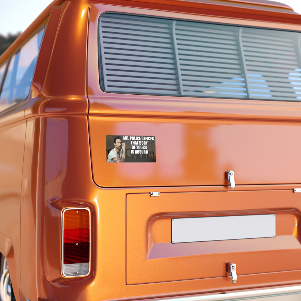 Adam Levine Stonehenge Sticker - "Mr. Police Officer, The Body of Yours is Absurd" - Funny Meme Decal, Satirical Pop Star Humor