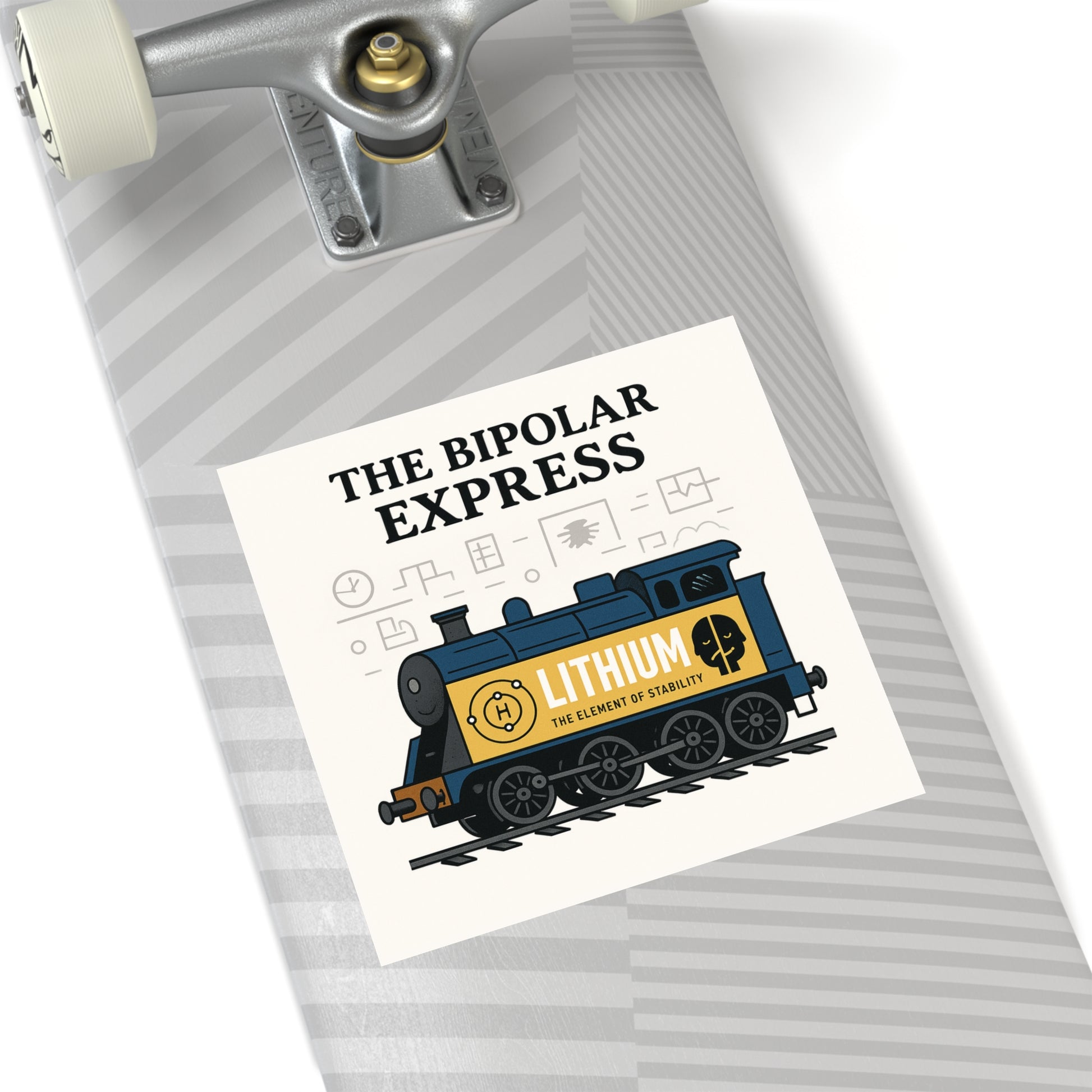 The Chaotic Express Bumper Sticker - Absurd Holiday Train Parody, Ironic Gift, Funny Mental Spiral Decal, Mood Swing Express