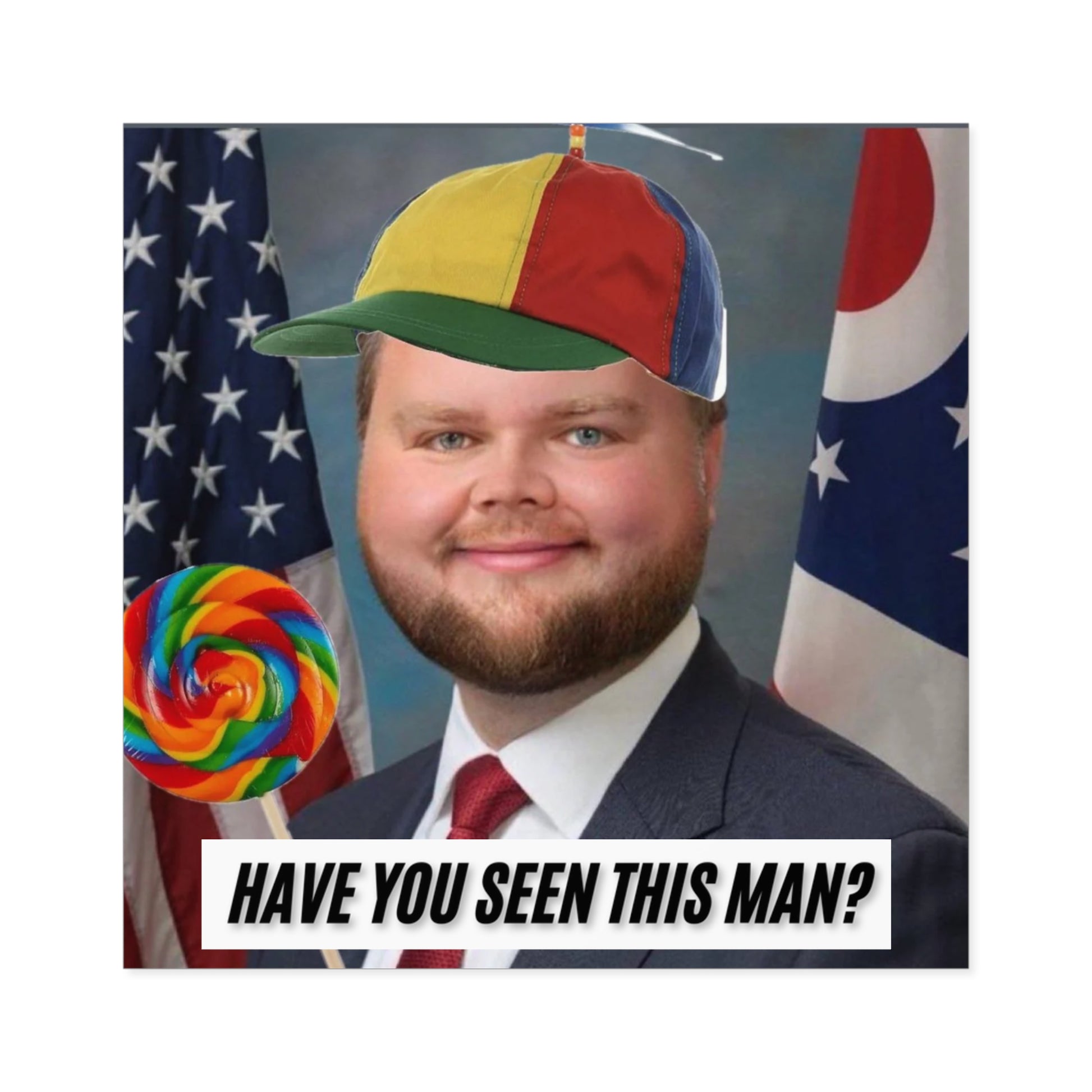Have You Seen This Man? - JD Vance Bumper Sticker | Funny Political Car Decal | Satirical Vice President Sticker