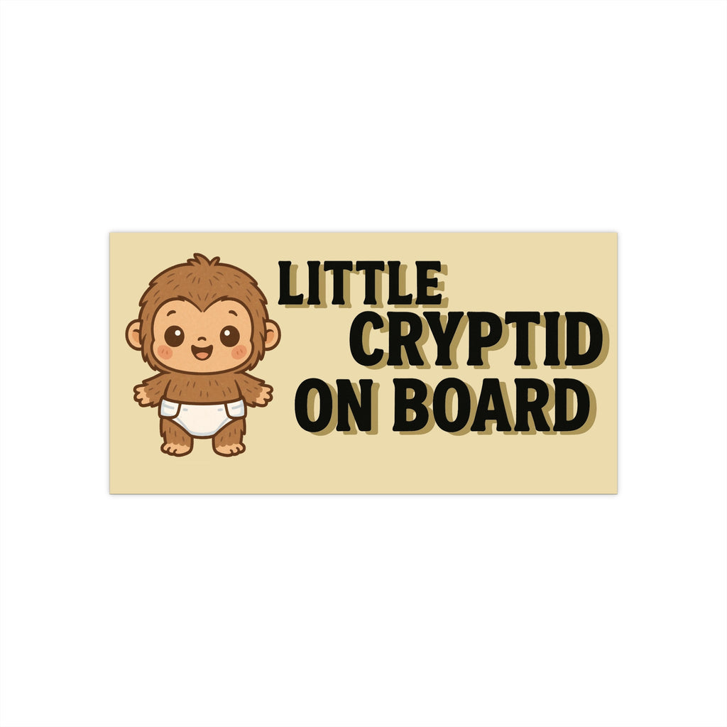 Little Cryptid On Board Sticker - Funny Baby Cryptid Bumper Decal,  Bigfoot Baby Parody, Weird Satirical Baby on Board Sticker