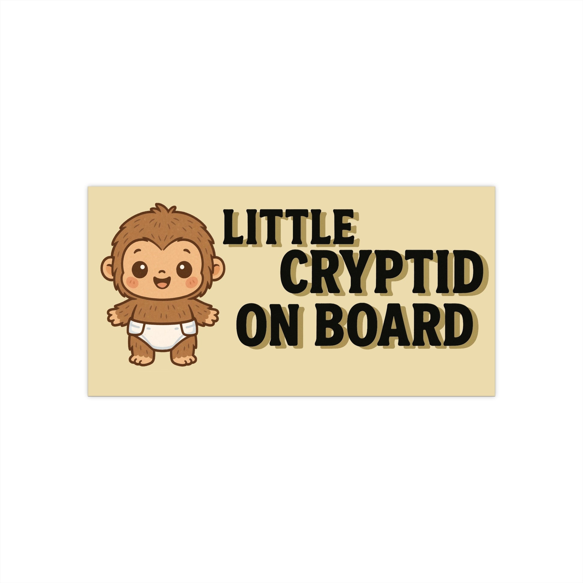 Little Cryptid On Board Sticker - Funny Baby Cryptid Bumper Decal,  Bigfoot Baby Parody, Weird Satirical Baby on Board Sticker