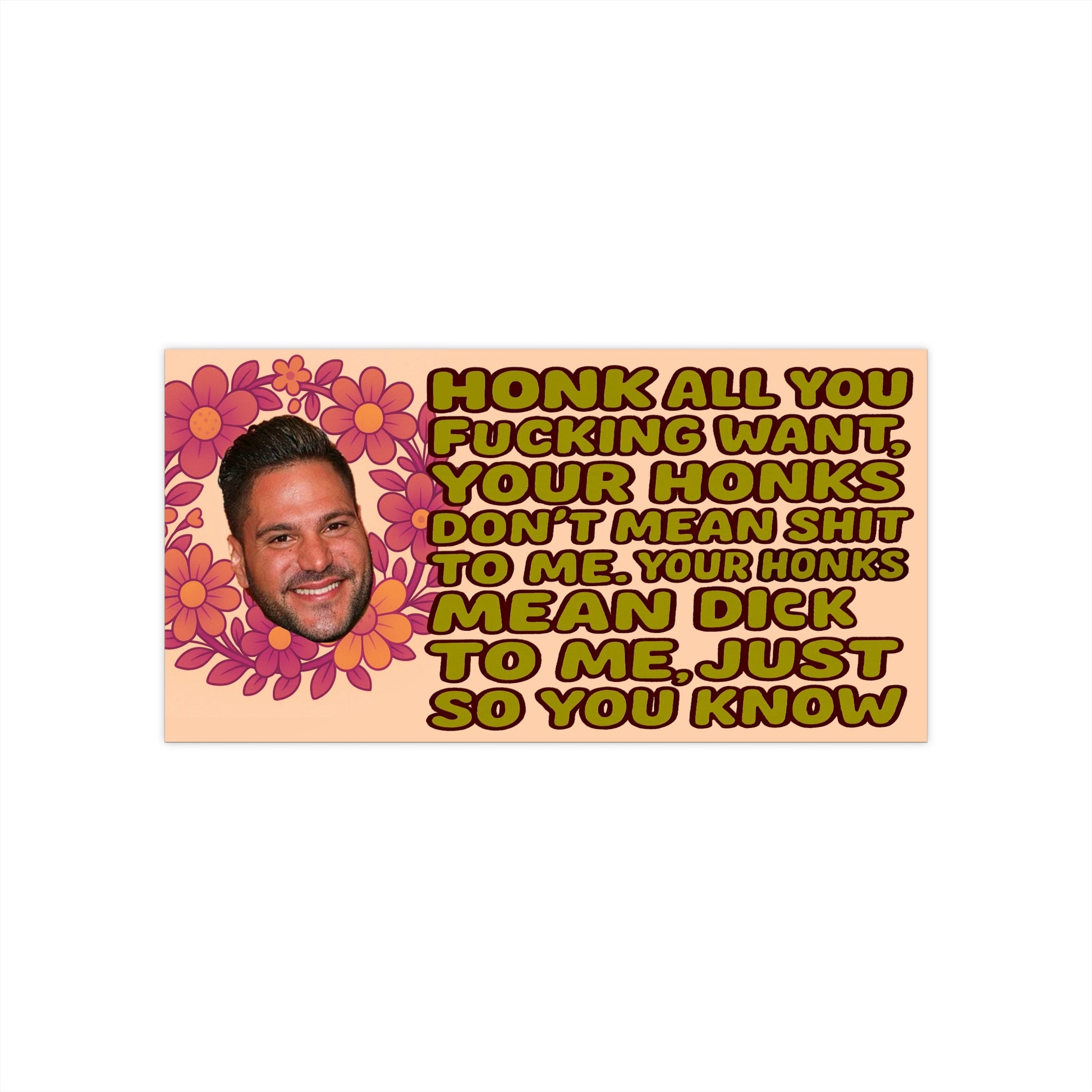 Your Honks Mean Nothing to Me- Jersey Shore Ronnie Rage Bumper Sticker