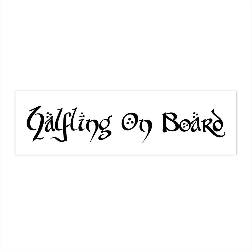 Halfling On Board - LOTR Bumper Sticker - Baby On Board - Hobbit Bumper Sticker