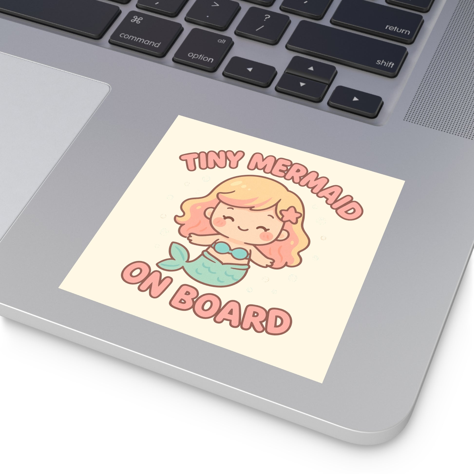Tiny Mermaid On Board Sticker - Cute & Funny Baby Mermaid Bumper Decal, Magical Satirical Car Sticker, Fantasy Baby on Board Parody