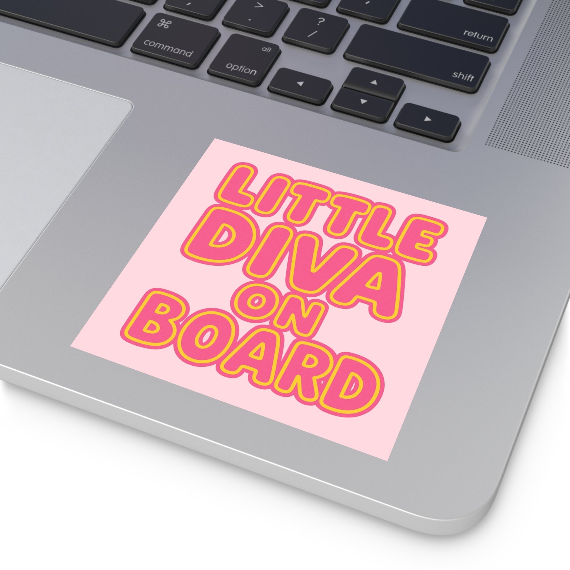 Little Diva On Board Sticker - Funny Baby Diva Bumper Decal, Sassy Baby on Board Parody, Satirical Glam Baby Car Sticker