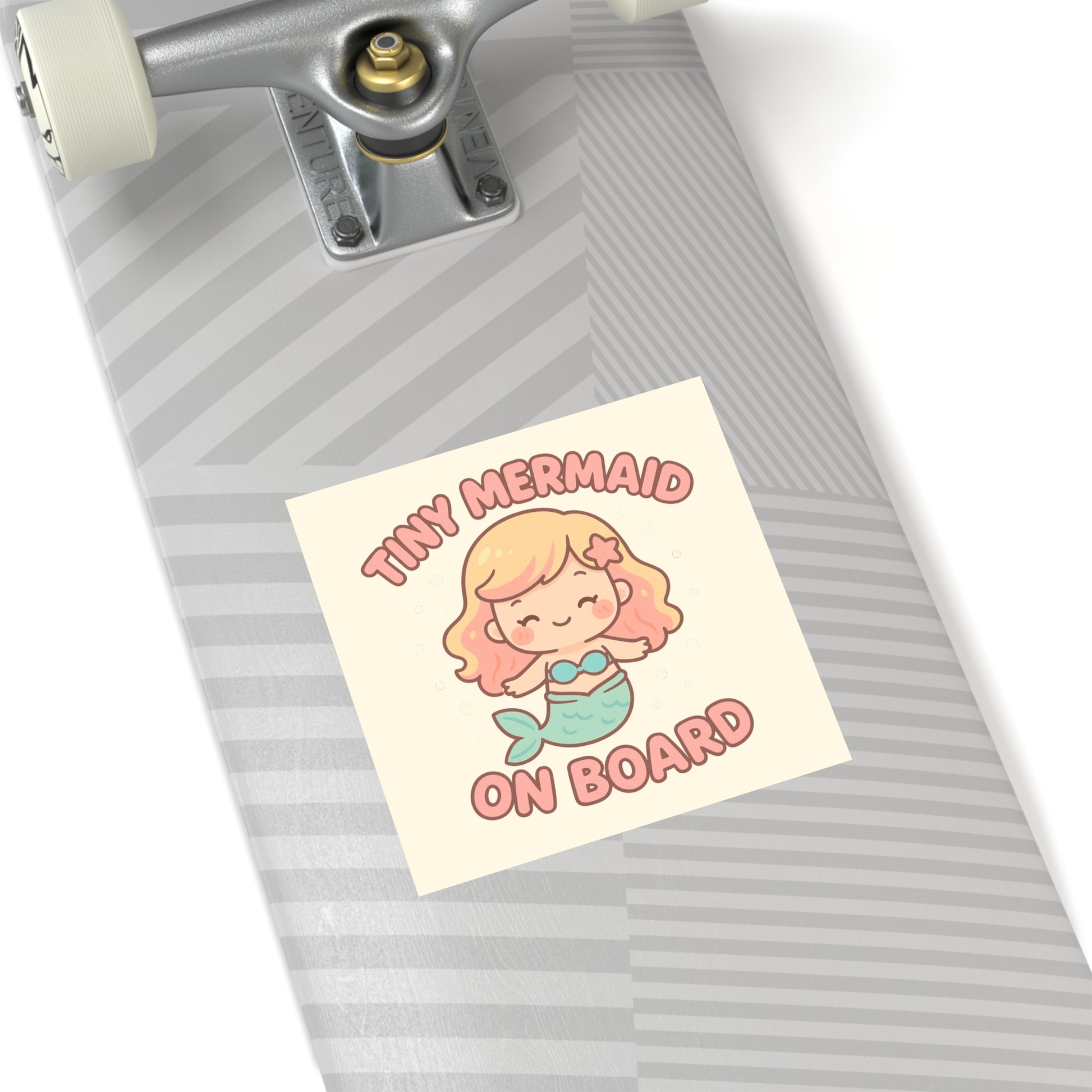 Tiny Mermaid On Board Sticker - Cute & Funny Baby Mermaid Bumper Decal, Magical Satirical Car Sticker, Fantasy Baby on Board Parody