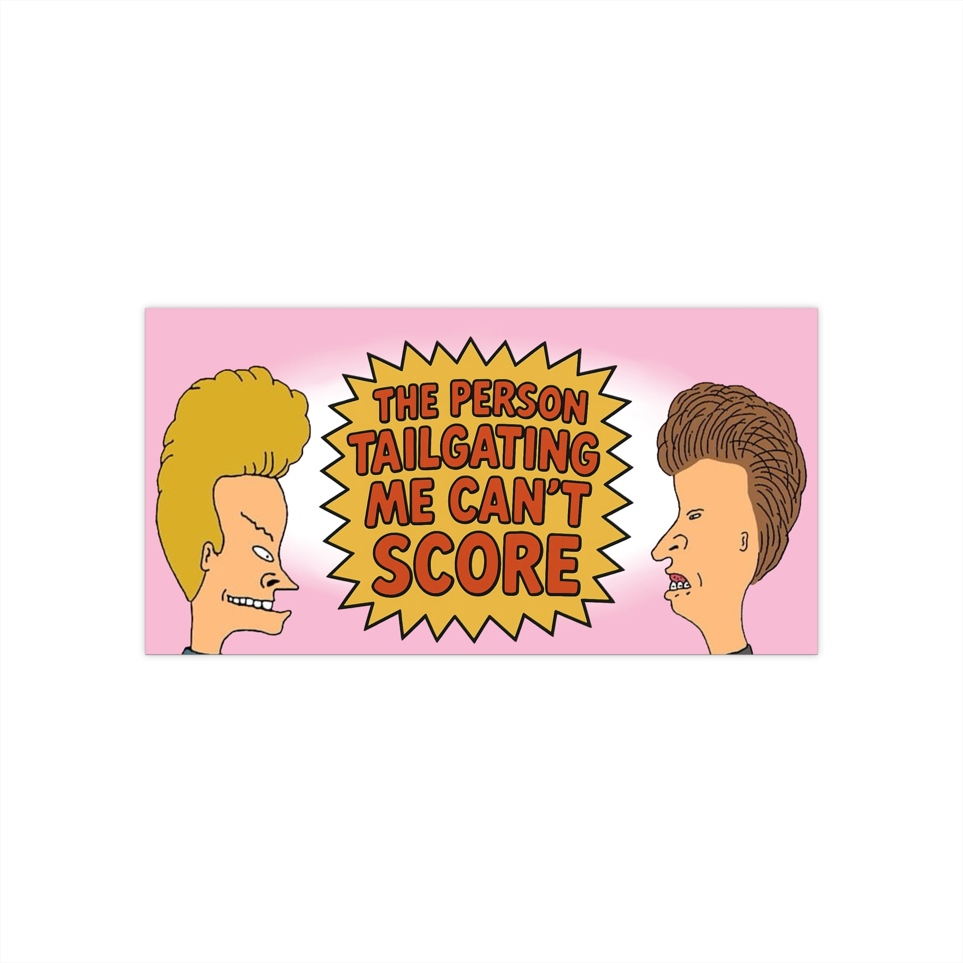 Retro Beavis and Butthead Car Sticker - Road Rage Humor for Tailgaters