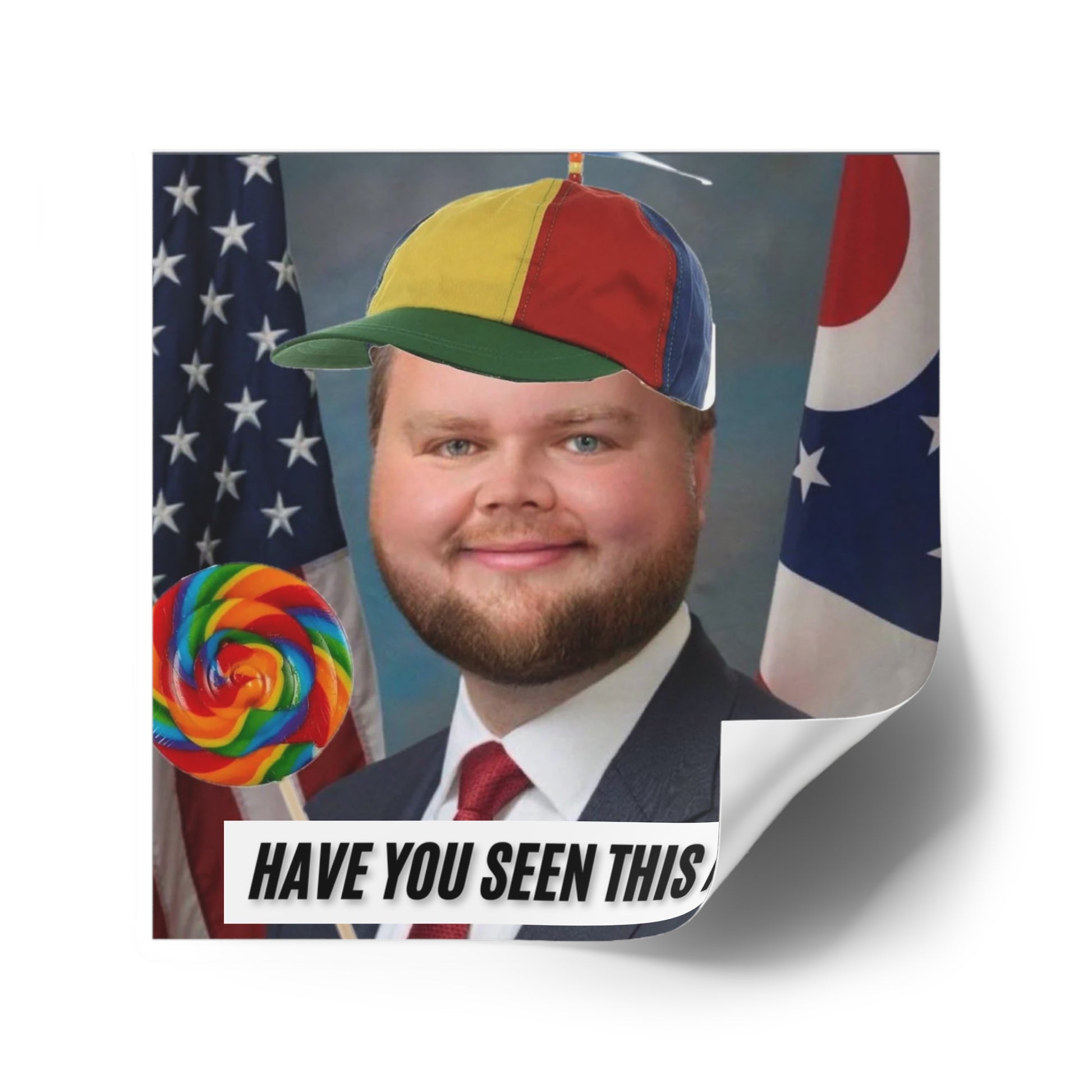 Have You Seen This Man? - JD Vance Bumper Sticker | Funny Political Car Decal | Satirical Vice President Sticker