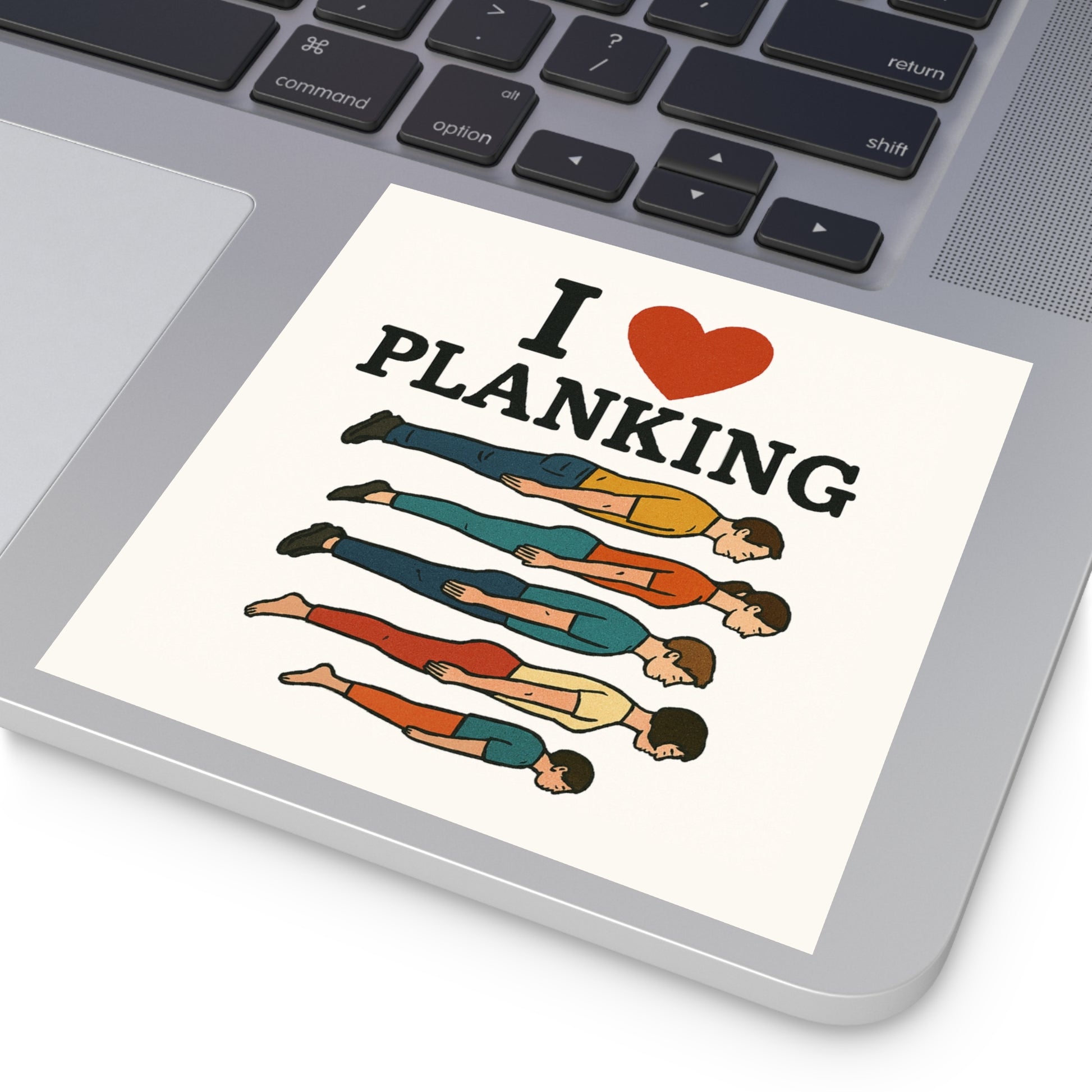 I Heart Planking Sticker - Funny Retro Meme Vinyl Decal - Ironic Absurd Humor, Internet Trend Revival, Shitpost Car Laptop Sticker