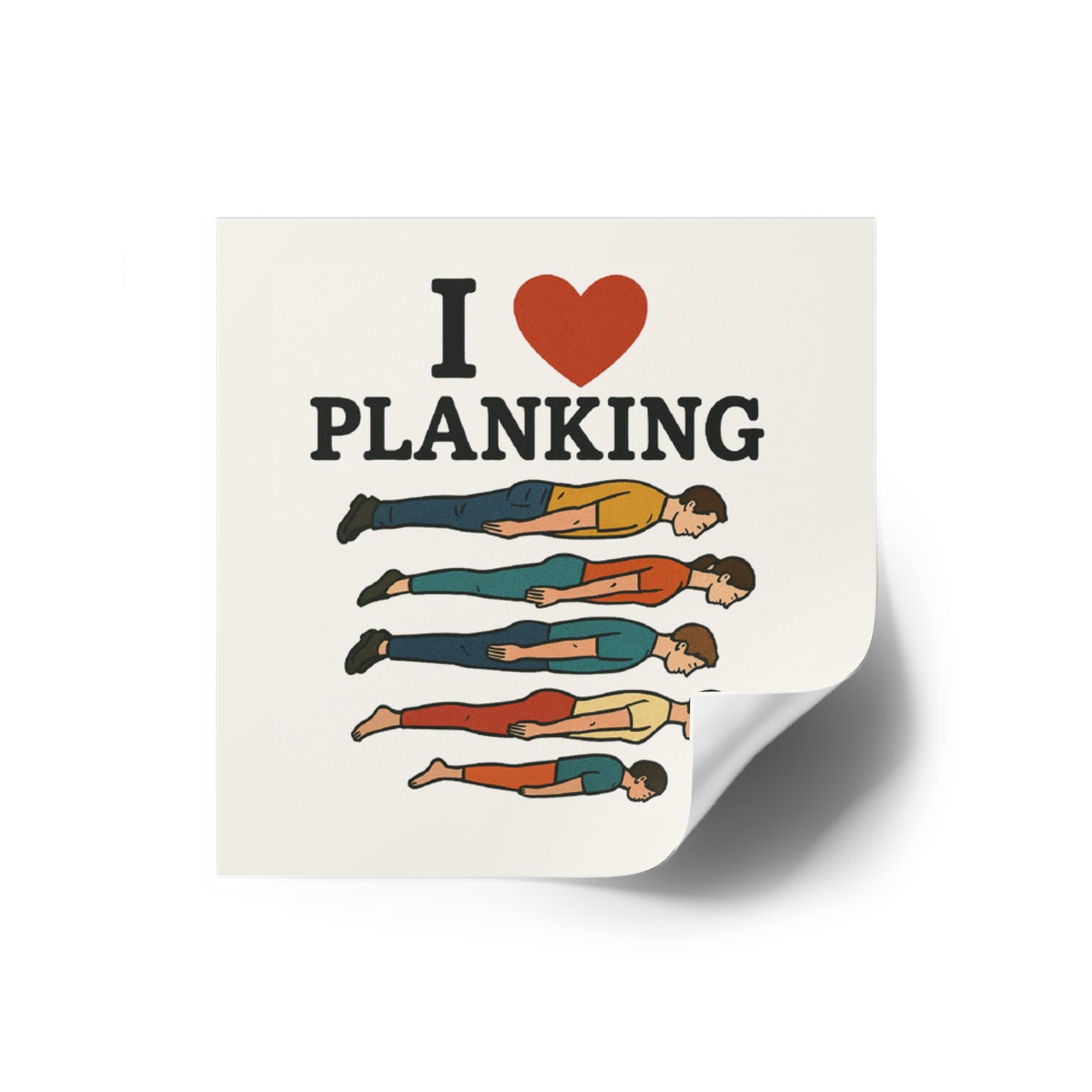 I Heart Planking Sticker - Funny Retro Meme Vinyl Decal - Ironic Absurd Humor, Internet Trend Revival, Shitpost Car Laptop Sticker