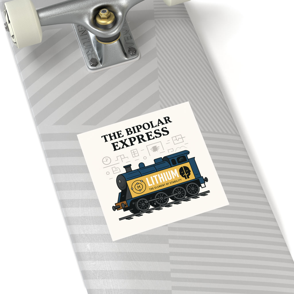 The Chaotic Express Bumper Sticker - Absurd Holiday Train Parody, Ironic Gift, Funny Mental Spiral Decal, Mood Swing Express