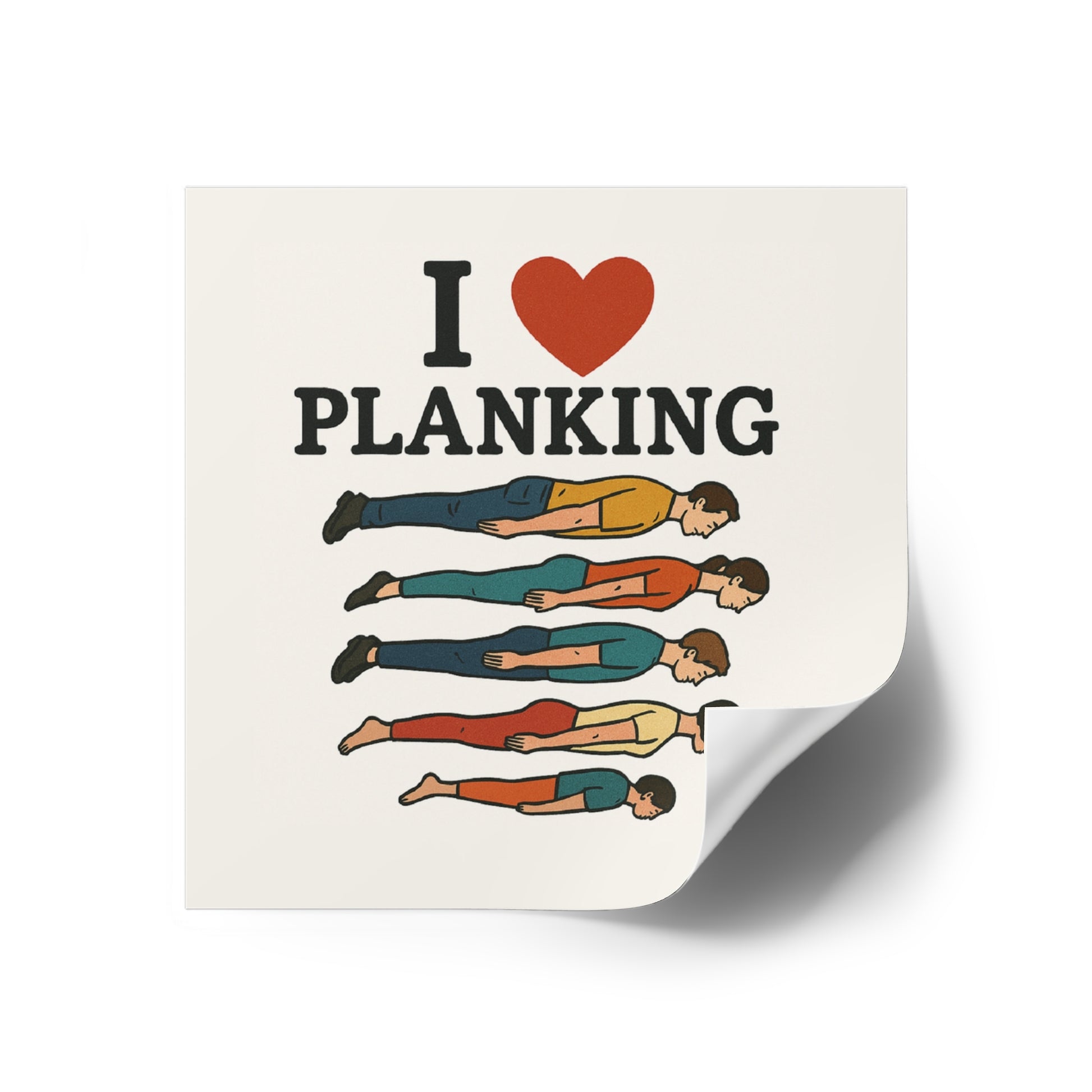 I Heart Planking Sticker - Funny Retro Meme Vinyl Decal - Ironic Absurd Humor, Internet Trend Revival, Shitpost Car Laptop Sticker