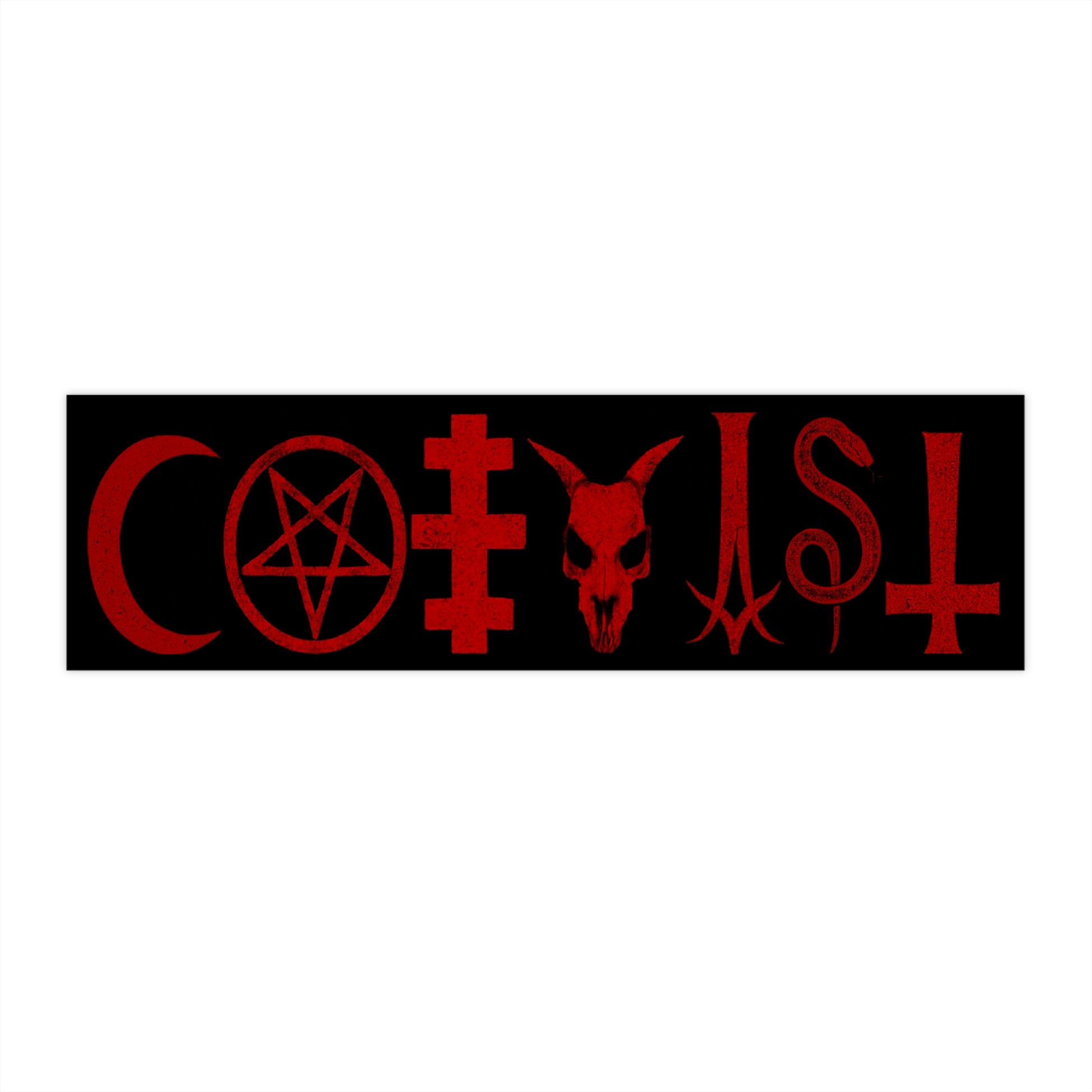 COEXIST But Evil Bumper Sticker - Satanic Parody with Pentagram, Inverted Cross, Occult Aesthetic, Dark Humor Vinyl Car Decal