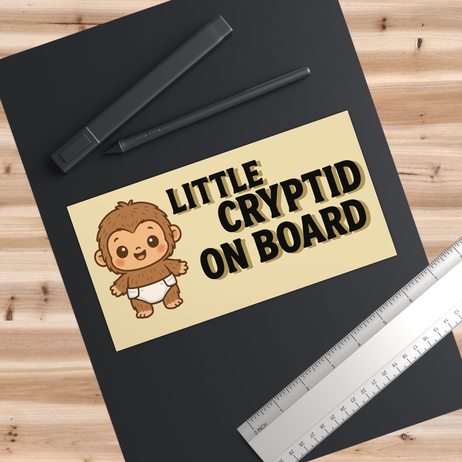 Little Cryptid On Board Sticker - Funny Baby Cryptid Bumper Decal,  Bigfoot Baby Parody, Weird Satirical Baby on Board Sticker