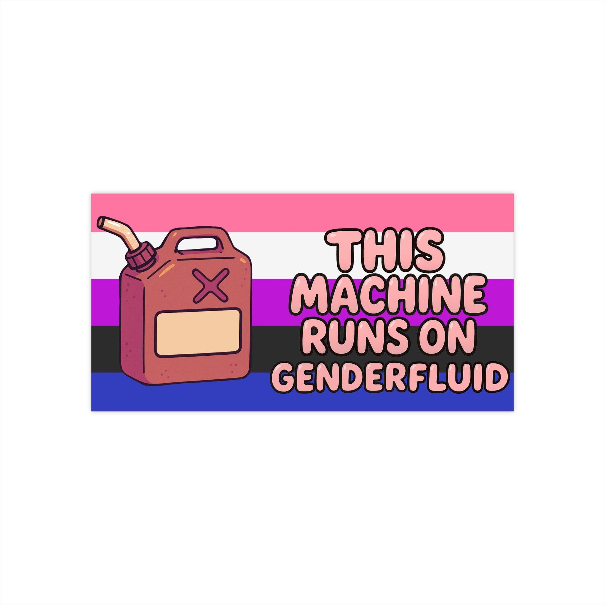 Genderfluid Pride Bumper Sticker, Funny Car Decal, LGBTQ+ Car Accessories, Queer Community Gifts, Pride Parade Decoration