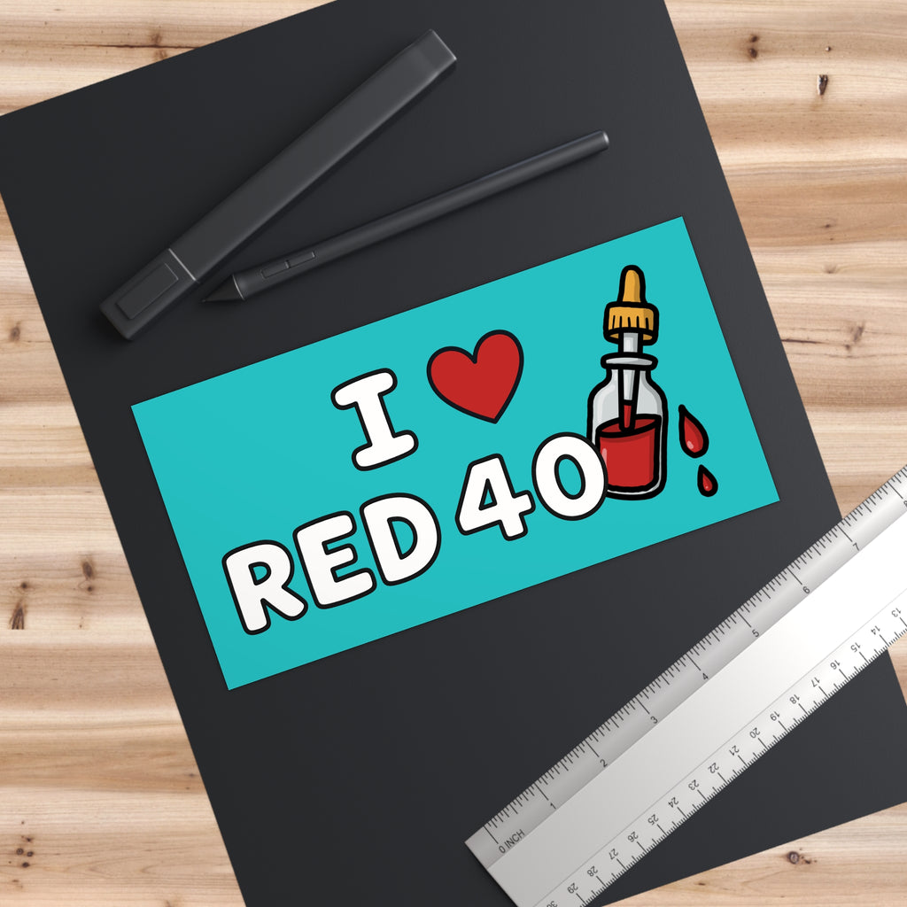 Chaotic Sticker Funny Car Decals, I Love Red 40 Stickers, Foodie Humor, Gift for Food Lovers
