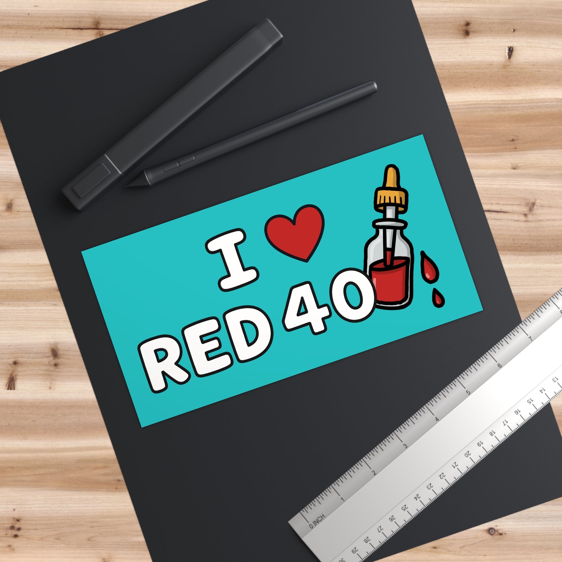 Chaotic Sticker Funny Car Decals, I Love Red 40 Stickers, Foodie Humor, Gift for Food Lovers