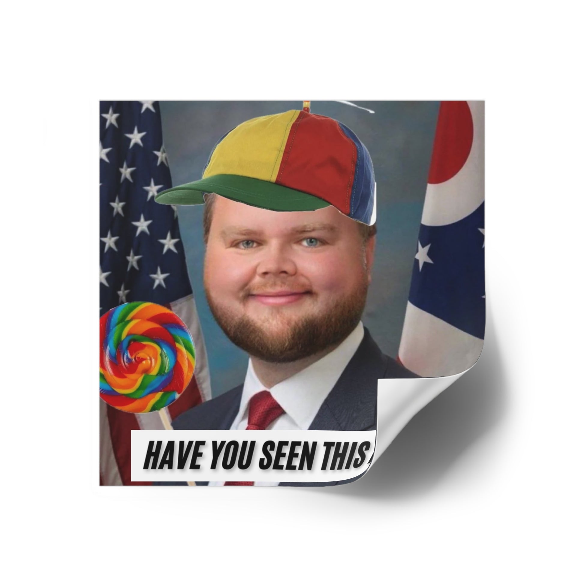Have You Seen This Man? - JD Vance Bumper Sticker | Funny Political Car Decal | Satirical Vice President Sticker