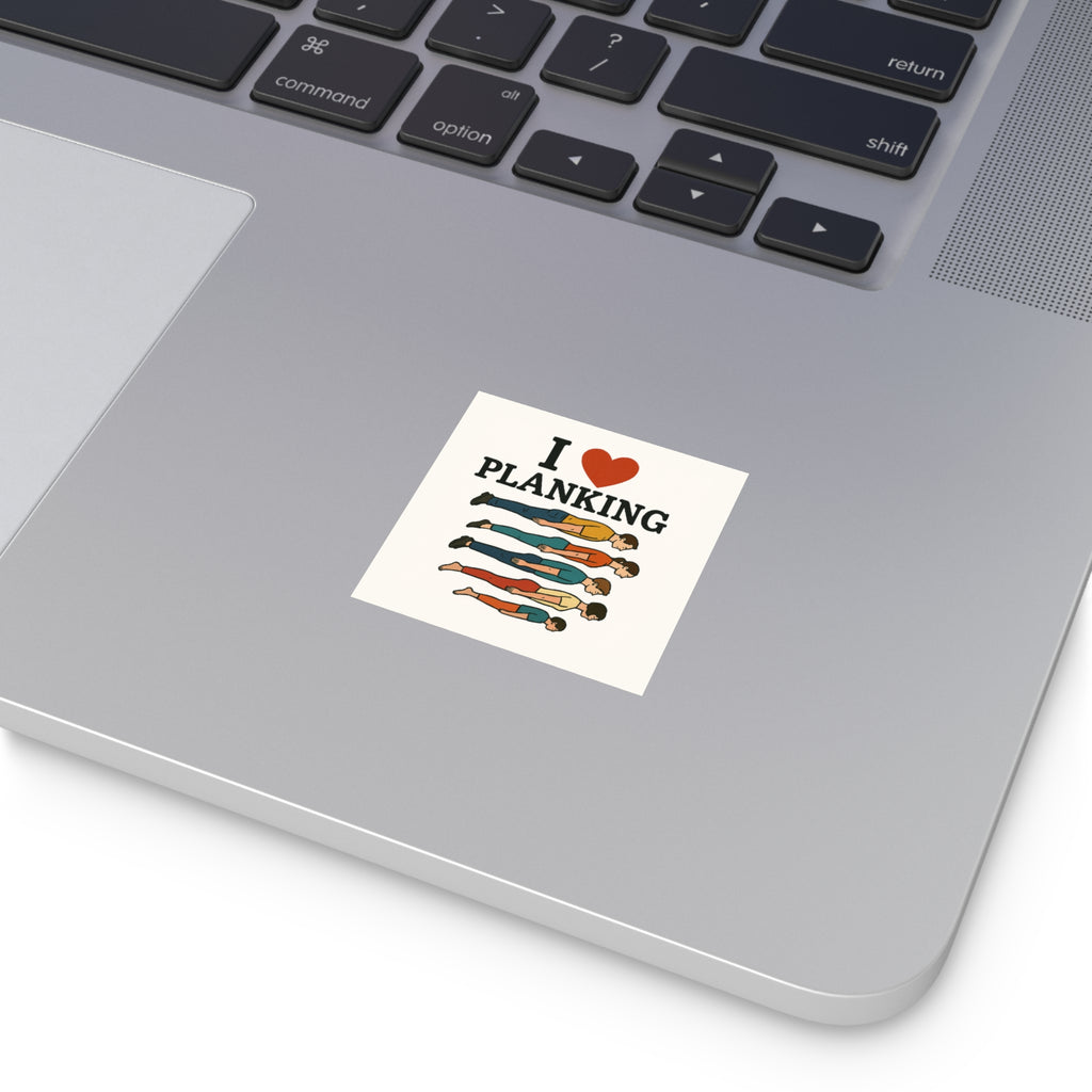 I Heart Planking Sticker - Funny Retro Meme Vinyl Decal - Ironic Absurd Humor, Internet Trend Revival, Shitpost Car Laptop Sticker