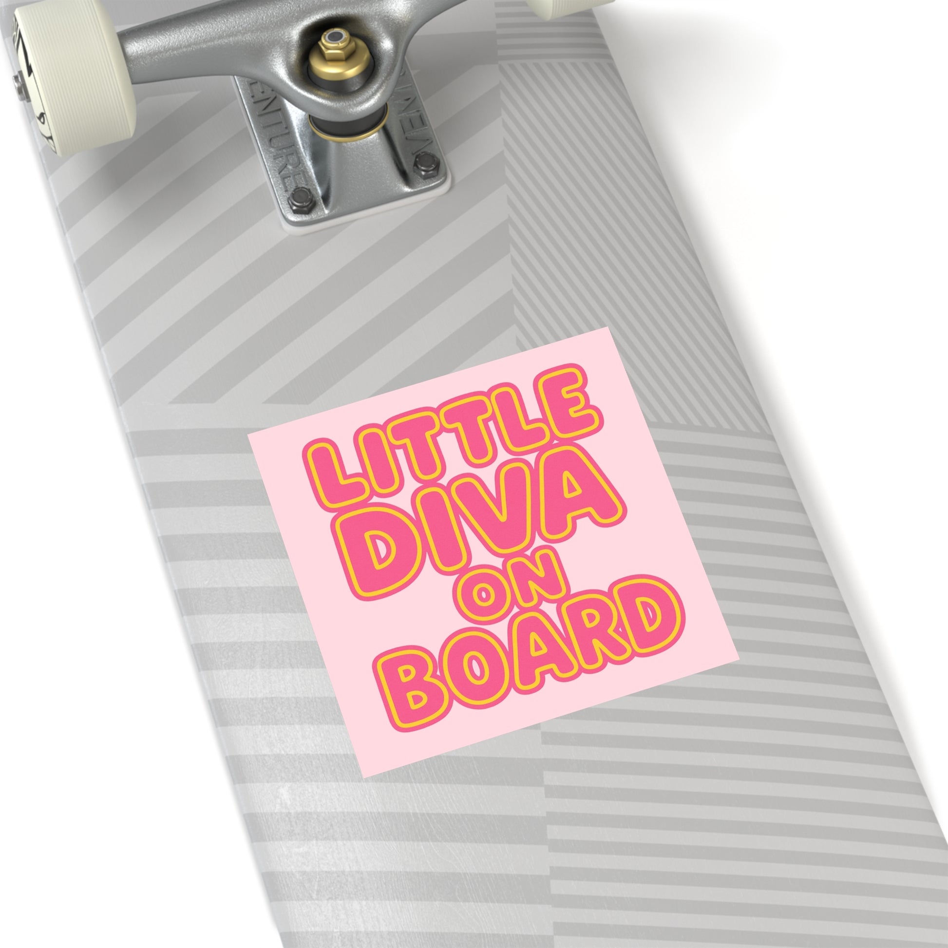 Little Diva On Board Sticker - Funny Baby Diva Bumper Decal, Sassy Baby on Board Parody, Satirical Glam Baby Car Sticker