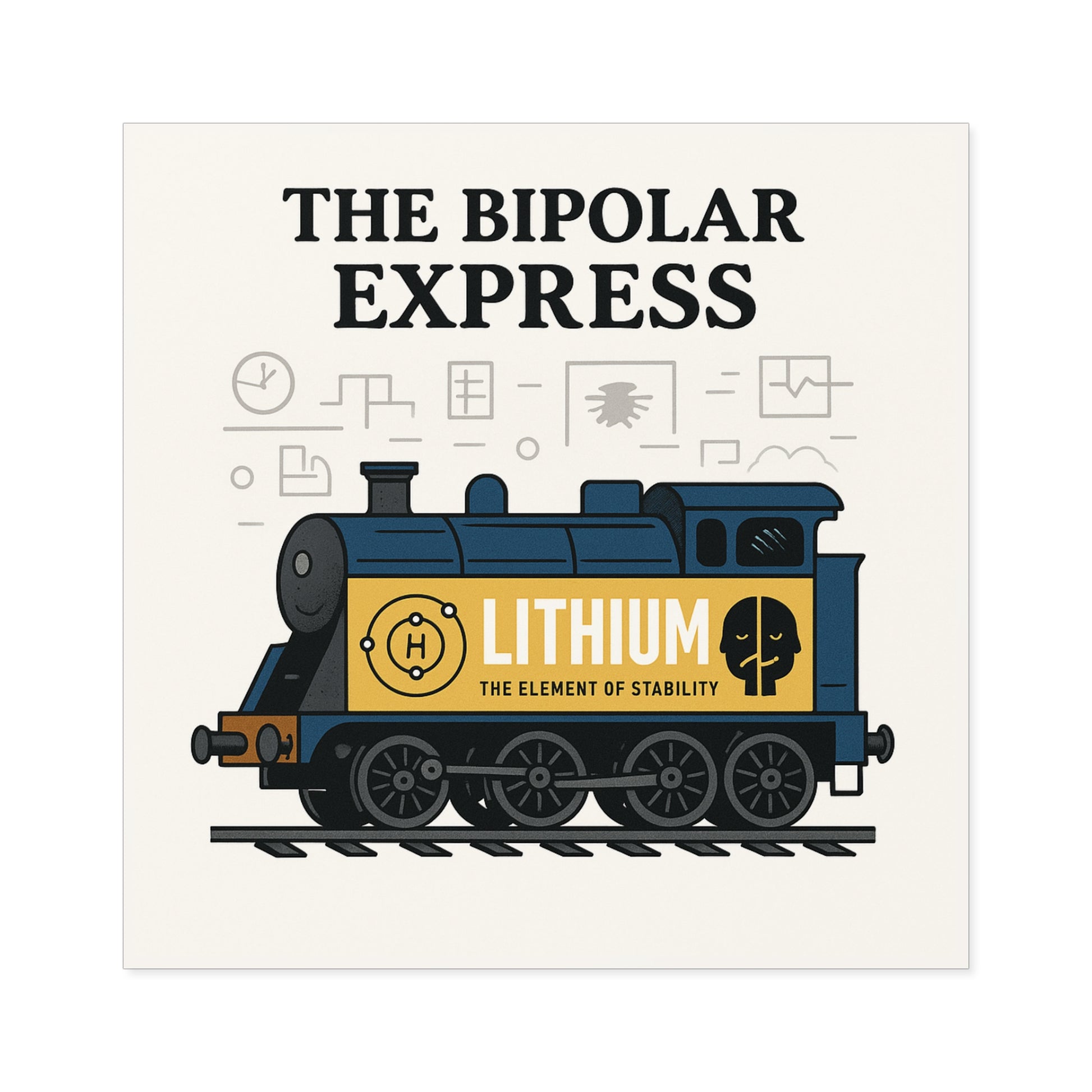 The Chaotic Express Bumper Sticker - Absurd Holiday Train Parody, Ironic Gift, Funny Mental Spiral Decal, Mood Swing Express