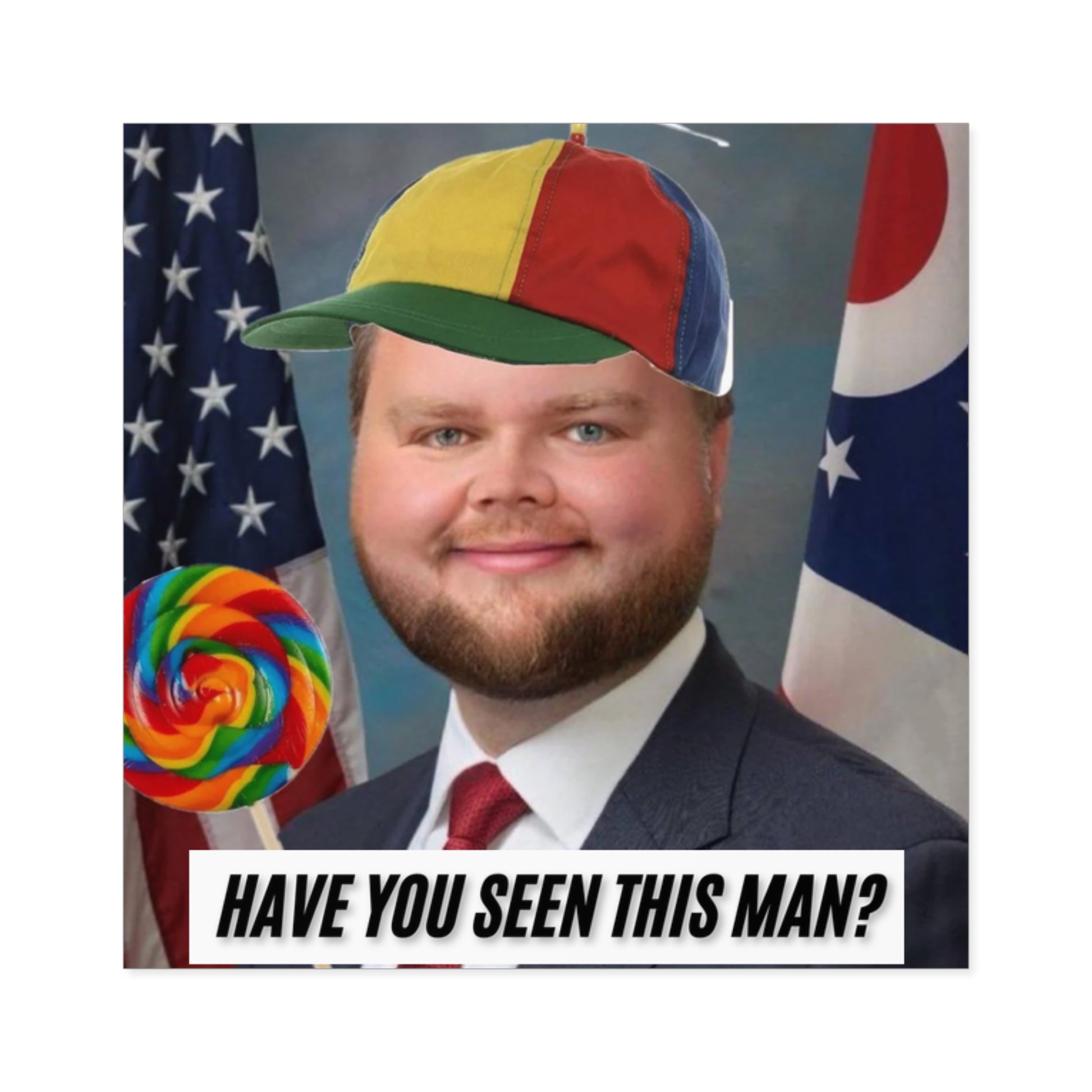 Have You Seen This Man? - JD Vance Bumper Sticker | Funny Political Car Decal | Satirical Vice President Sticker