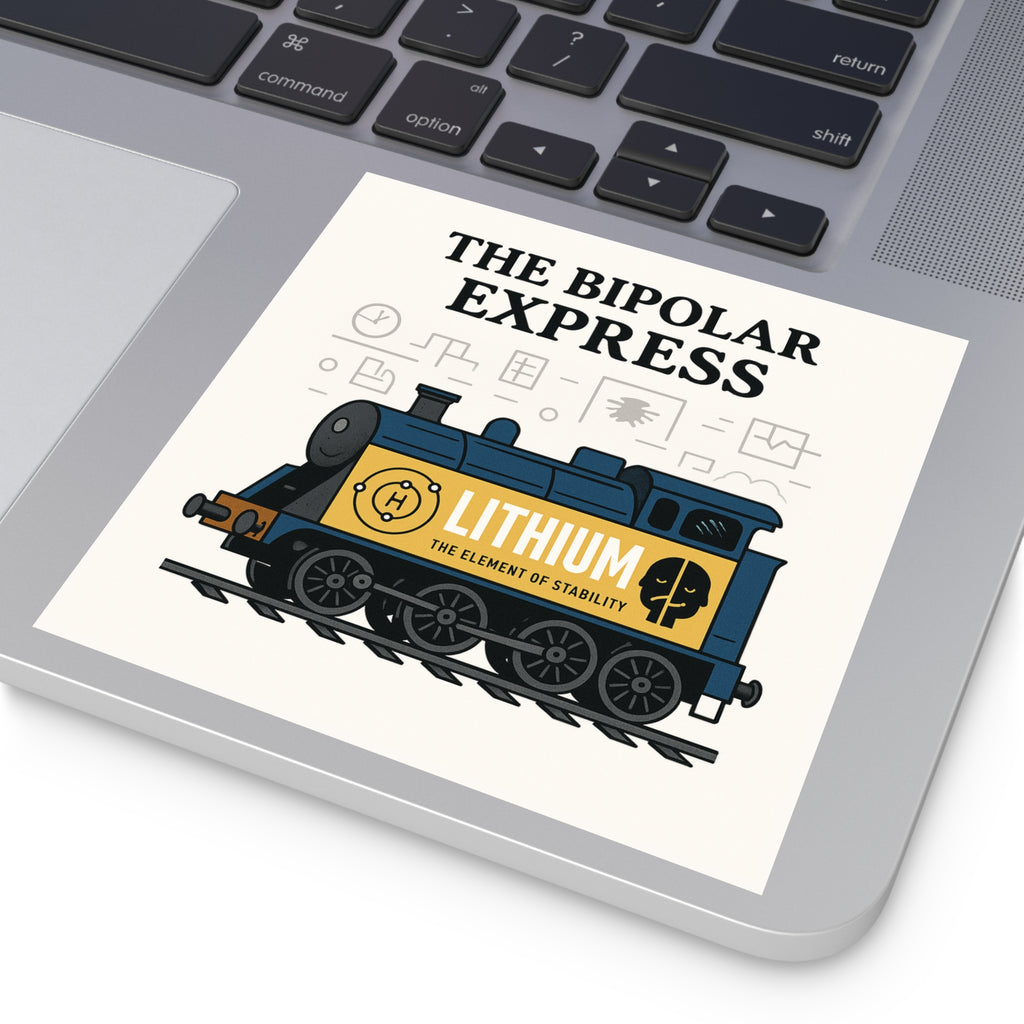 The Chaotic Express Bumper Sticker - Absurd Holiday Train Parody, Ironic Gift, Funny Mental Spiral Decal, Mood Swing Express