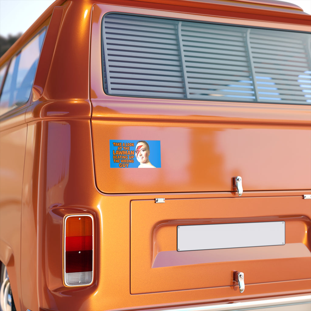 Lawman Chaos Bumper Sticker- Ziggy Stardust Surrealism Meets Internet Fever Dream Car Decal